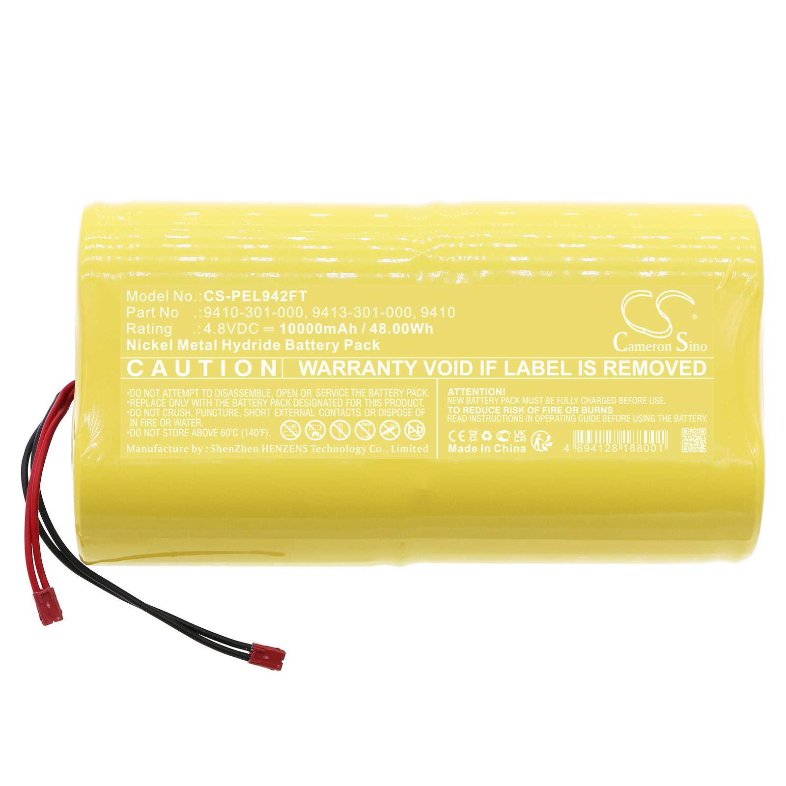 Ni-MH, Flashlight Battery fits Pelican 9410, 9419, 4.8V, 10000mAh Flashlight Cameron Sino Technology Limited