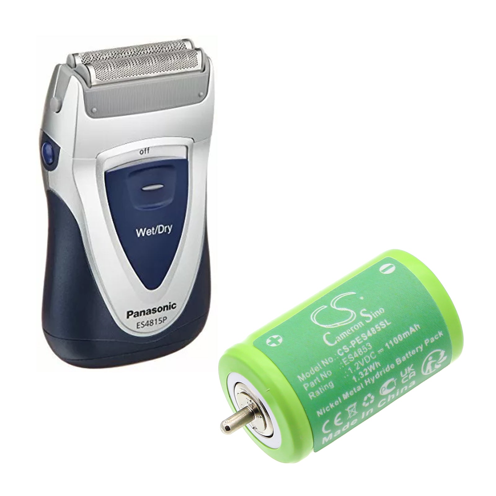 1.2V, Ni-MH, 1100mAh, Battery fits Panasonic ES4853, ES4853S, 1.32Wh Shaver Cameron Sino Technology Limited