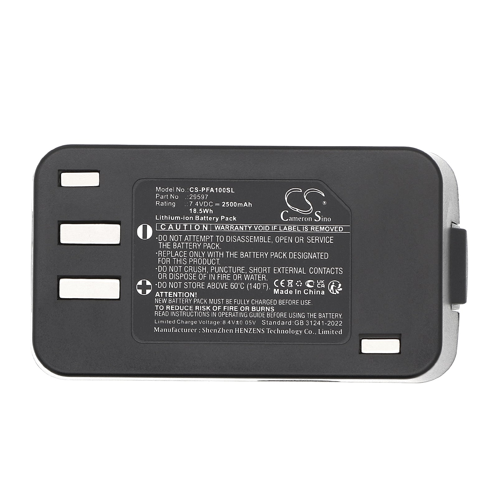 7.4V, Li-ion, 2500mAh, Battery fits Profoto A1, A10, 18.5Wh Strobe Lighting Cameron Sino Technology Limited