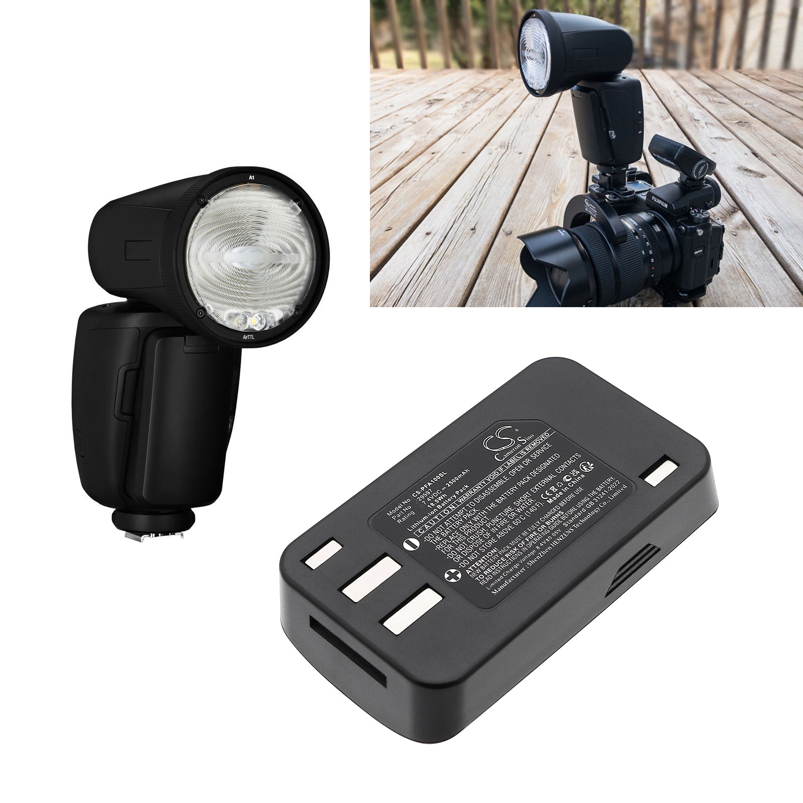 7.4V, Li-ion, 2500mAh, Battery fits Profoto A1, A10, 18.5Wh Strobe Lighting Cameron Sino Technology Limited