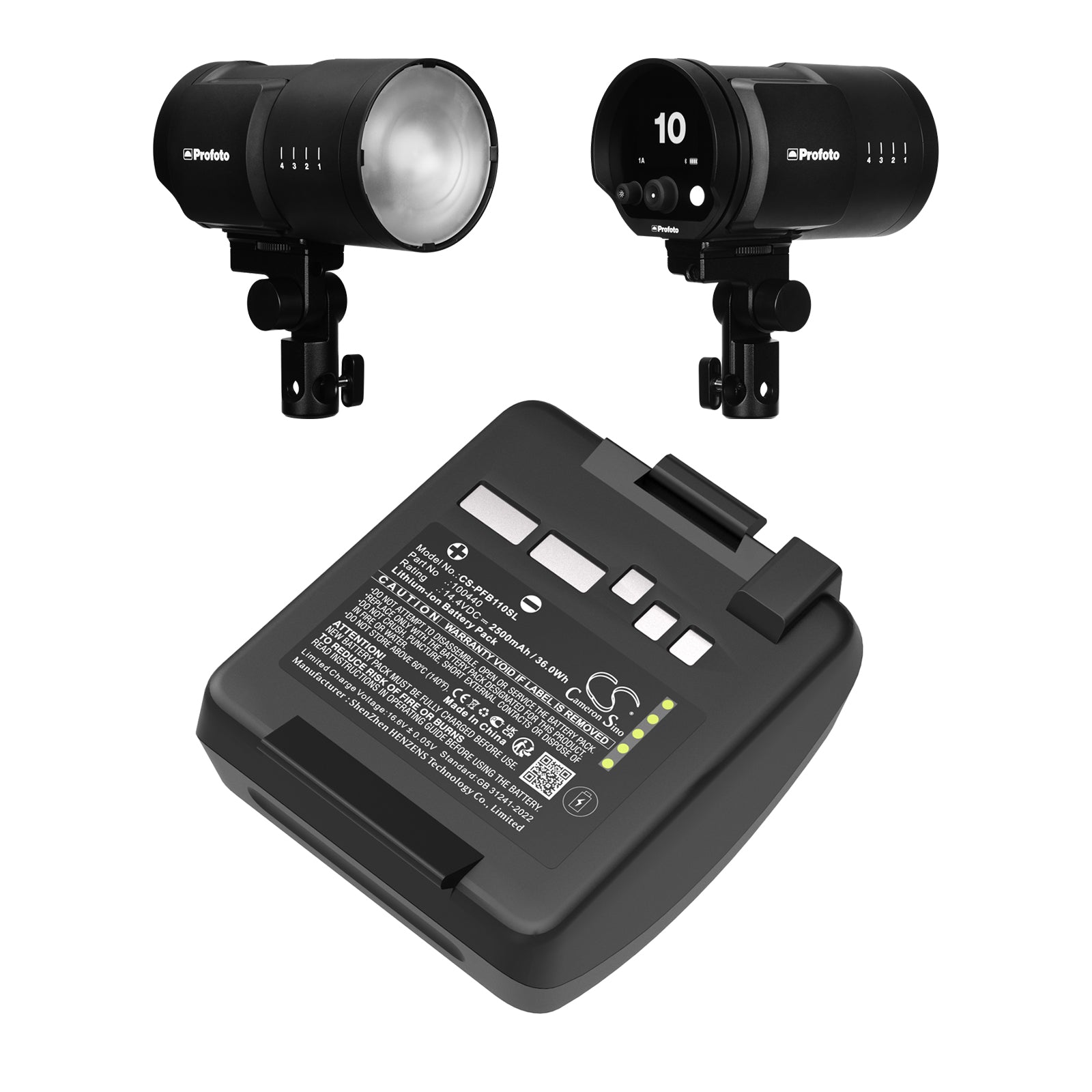 14.4V, Li-ion, 2500mAh, Battery fits Profoto B10, B10 Plus, 36Wh Strobe Lighting Cameron Sino Technology Limited