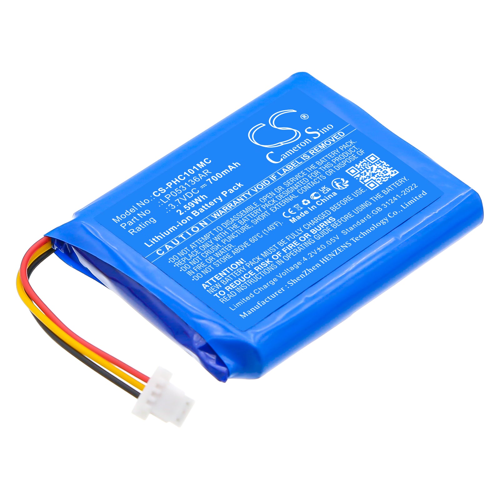 3.7V, Li-ion, 700mAh, Battery fits Philips ESee CAM101BL/00, 2.59Wh Camera Cameron Sino Technology Limited