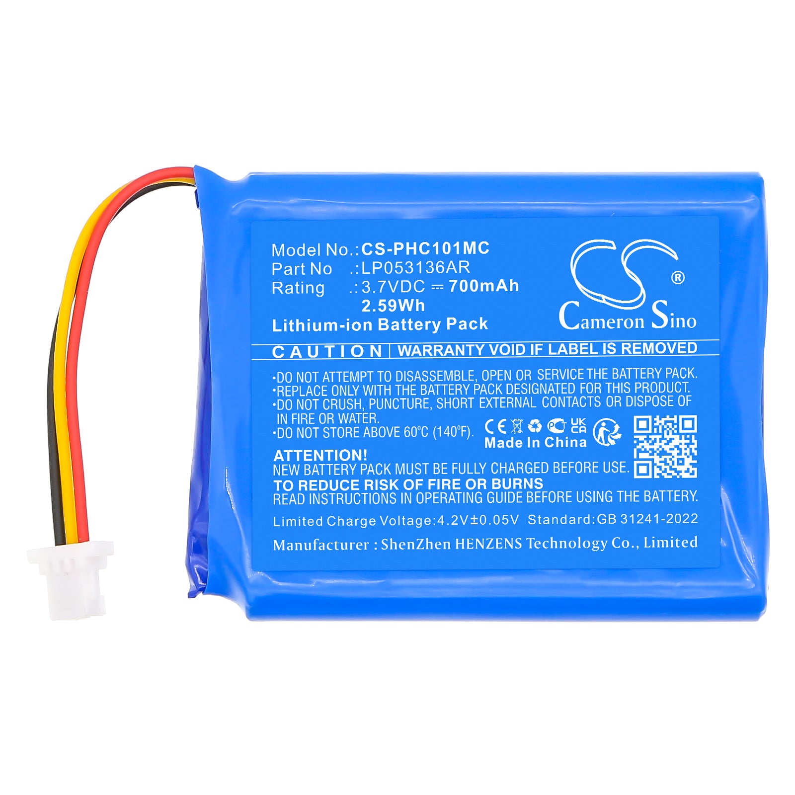 3.7V, Li-ion, 700mAh, Battery fits Philips ESee CAM101BL/00, 2.59Wh Camera Cameron Sino Technology Limited