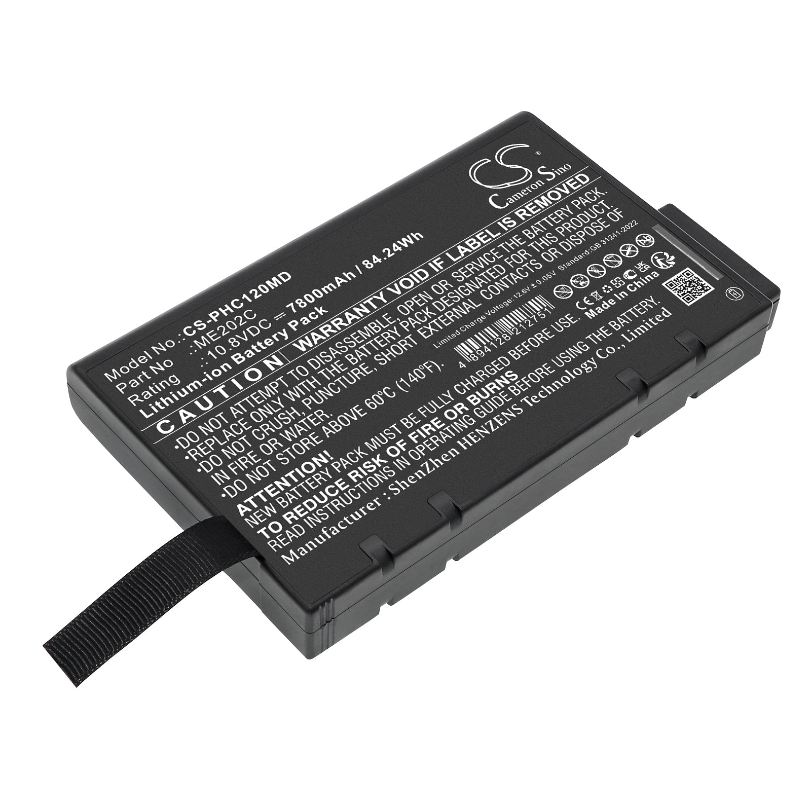 10.8V, Li-ion, 7800mAh, Battery fits Philips Efficia CM10, Efficia CM12, 84.24Wh Medical Cameron Sino Technology Limited