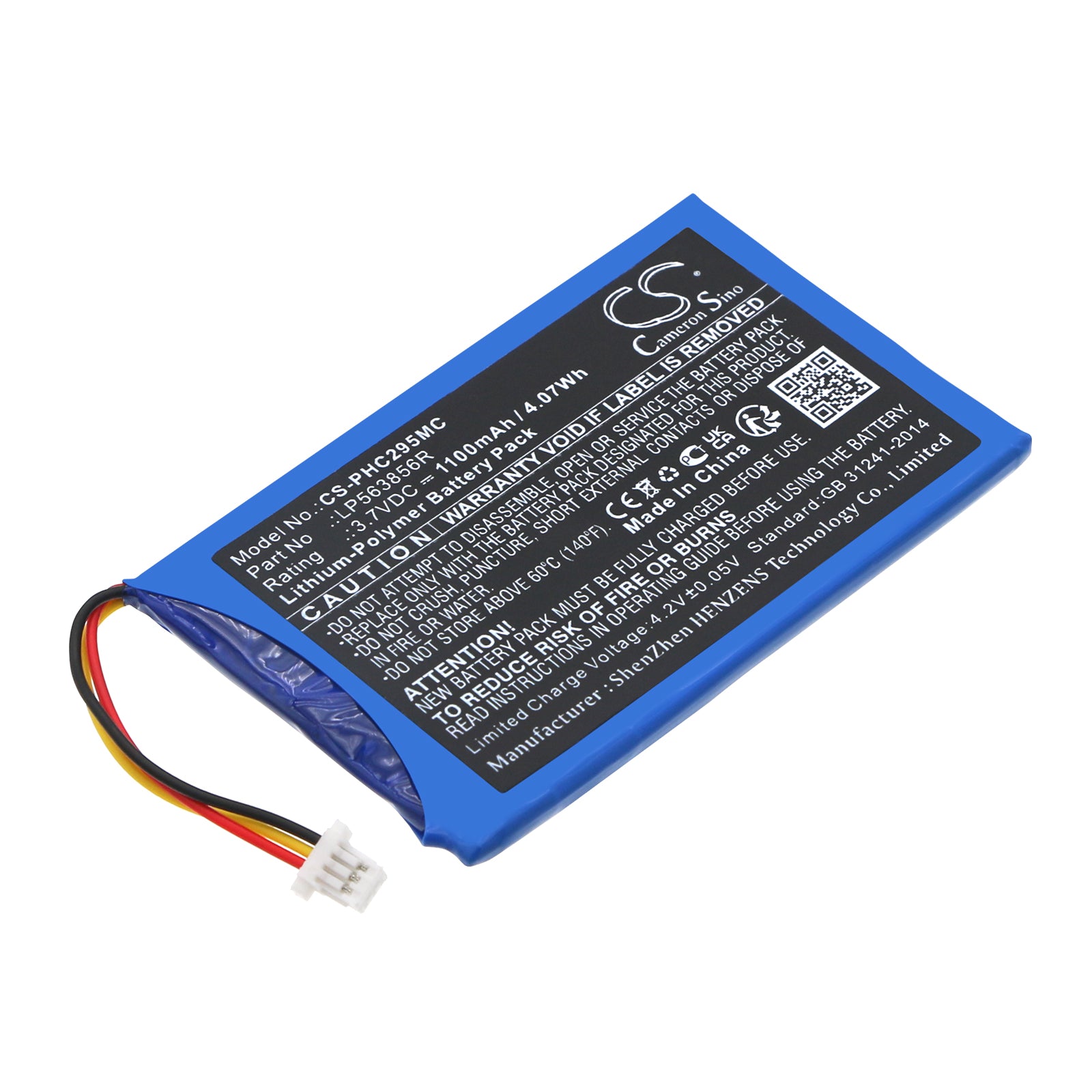 Li-Polymer, Camera Battery fits Philips Hd Cam 295, 3.7V, 1100mAh Camera Cameron Sino Technology Limited