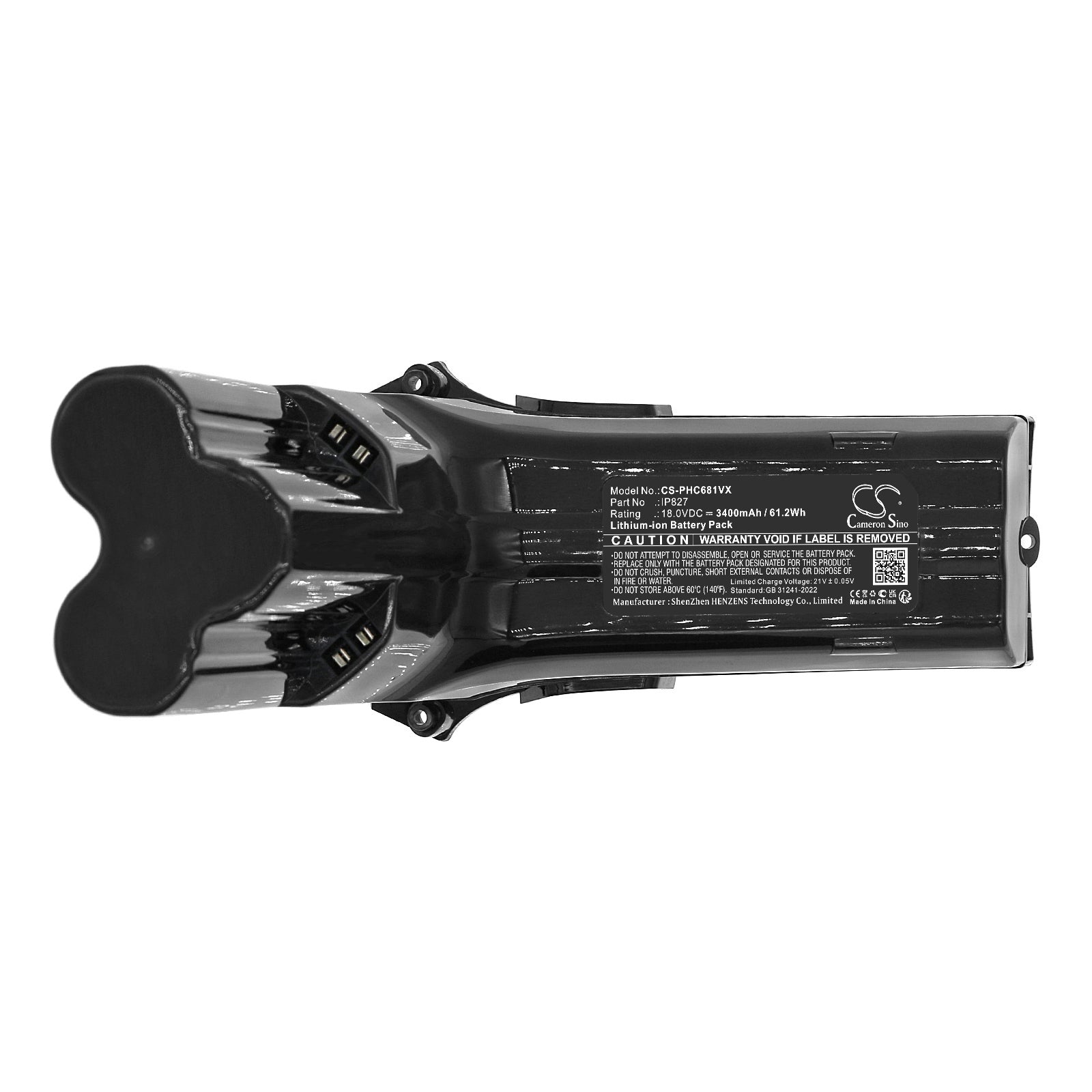 18V, Li-ion, 3400mAh, Battery fits Philips SpeedPro Max, SpeedPro Max Aqua, 61.2Wh Vacuum Cameron Sino Technology Limited
