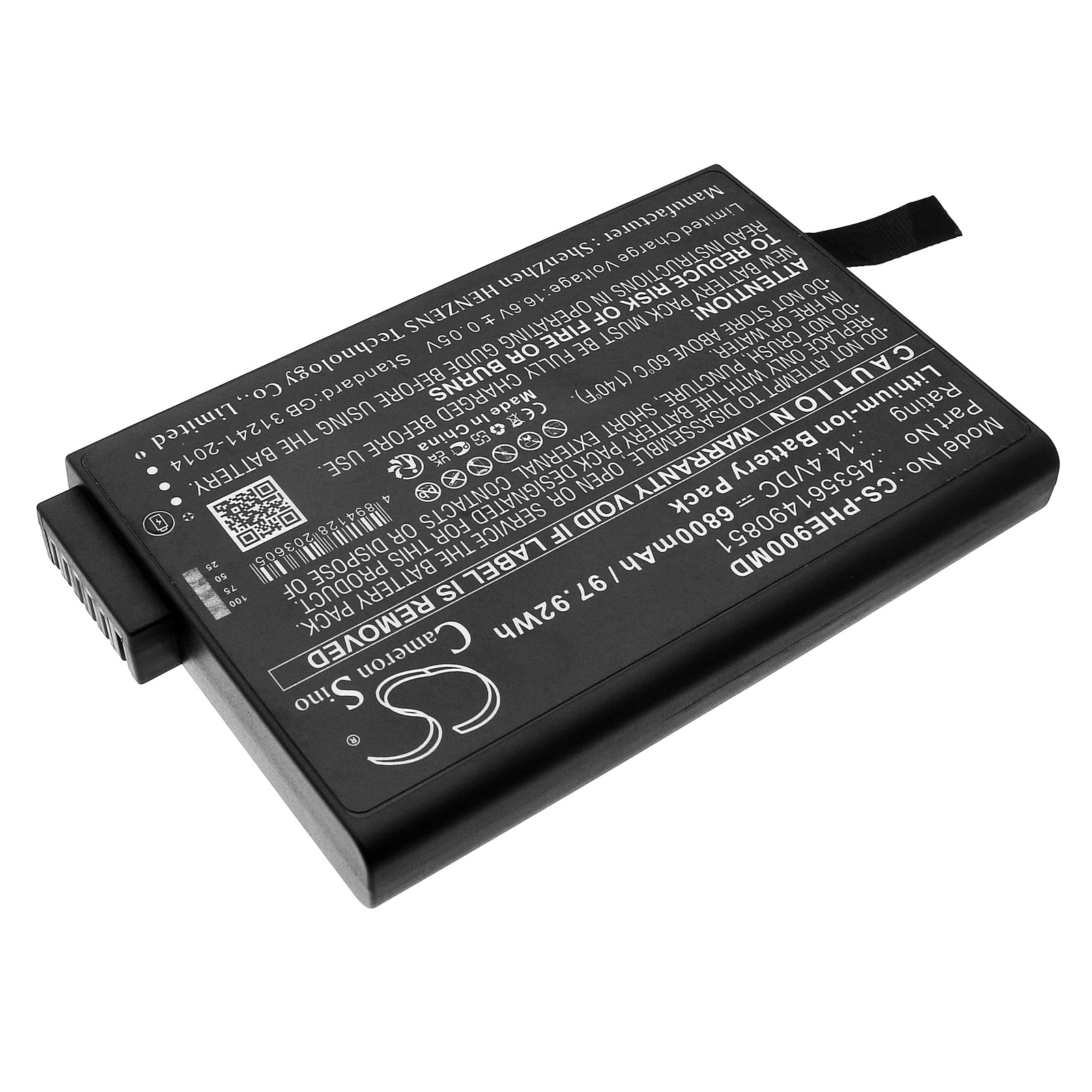Li-ion, Medical Battery fits Philips Evergo 900-12, Respironics Simplygo, 14.4V, 6800mAh Medical Cameron Sino Technology Limited