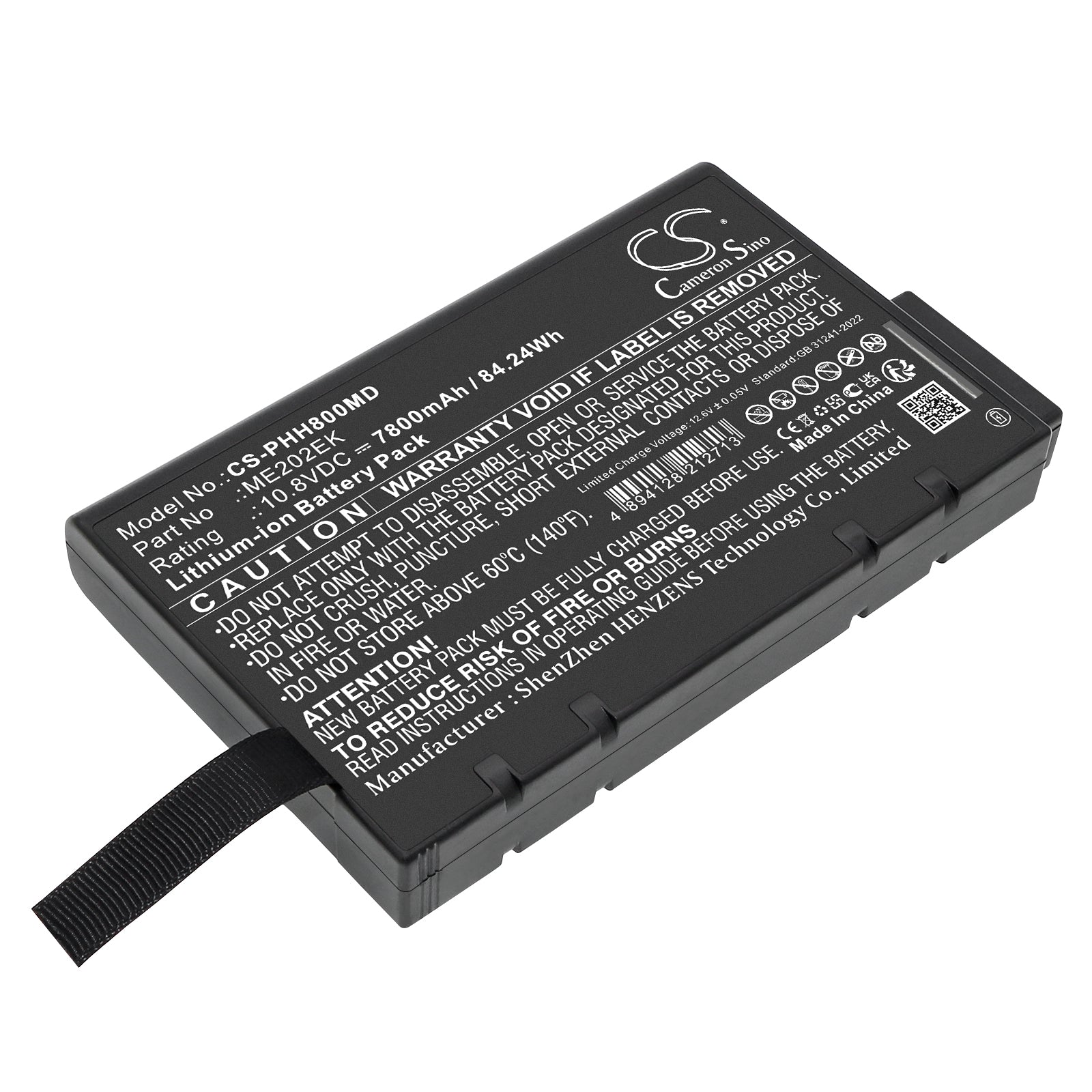 10.8V, Li-ion, 7800mAh, Battery fits Philips Earlyvue VS30, Goldway P80E, 84.24Wh Medical Cameron Sino Technology Limited