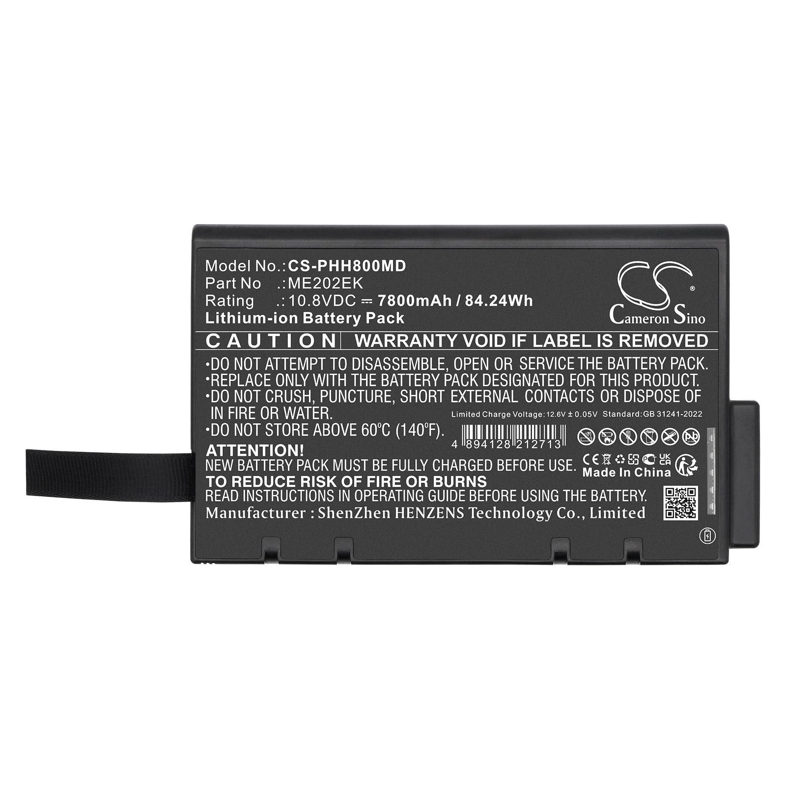 10.8V, Li-ion, 7800mAh, Battery fits Philips Earlyvue VS30, Goldway P80E, 84.24Wh Medical Cameron Sino Technology Limited