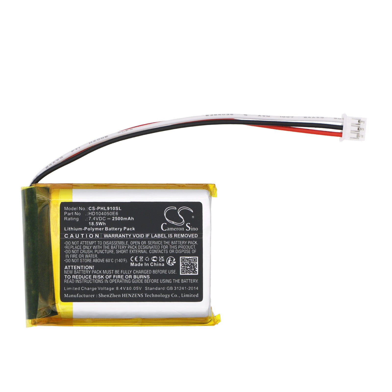 Li-Polymer, Speaker Battery fits Philips Fidelio E6, Fidelio Htl9100, 7.4V, 2500mAh Speaker Cameron Sino Technology Limited