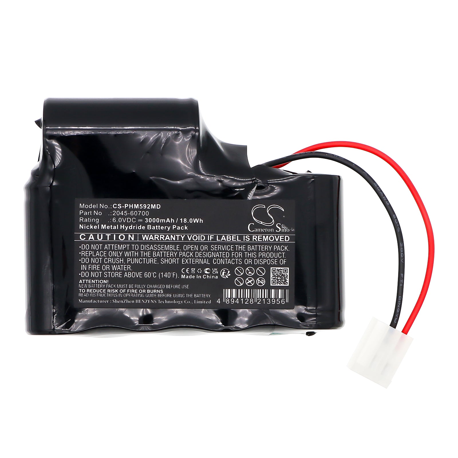 6V, Ni-MH, 3000mAh, Battery fits Philips 2040A Mida System, Phillips 2040A, 18Wh Medical Cameron Sino Technology Limited