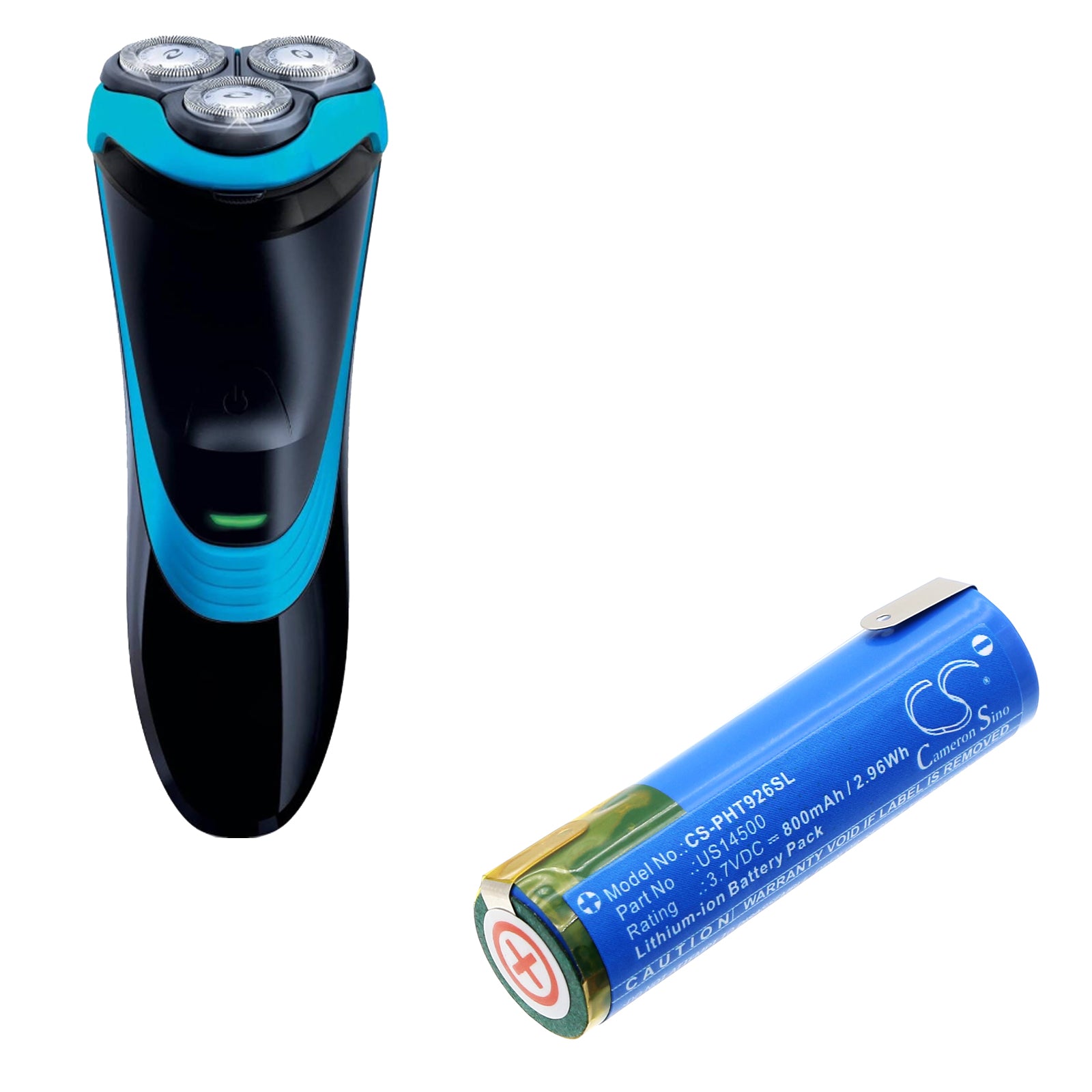 3.7V, Li-ion, 800mAh, Battery fits Philips AT750, AT751, 2.96Wh Shaver Cameron Sino Technology Limited