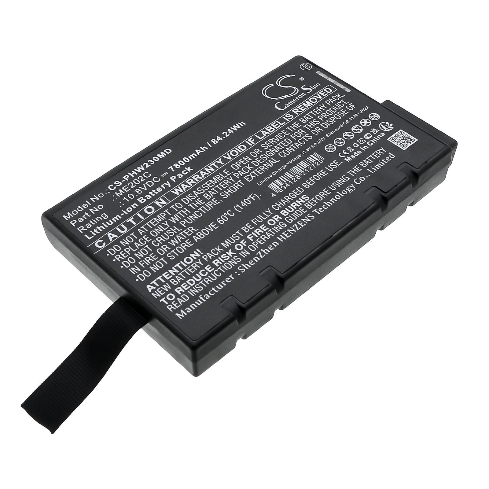 10.8V, Li-ion, 7800mAh, Battery fits Philips PageWriter TC20, PageWriter TC30, 84.24Wh Medical Cameron Sino Technology Limited