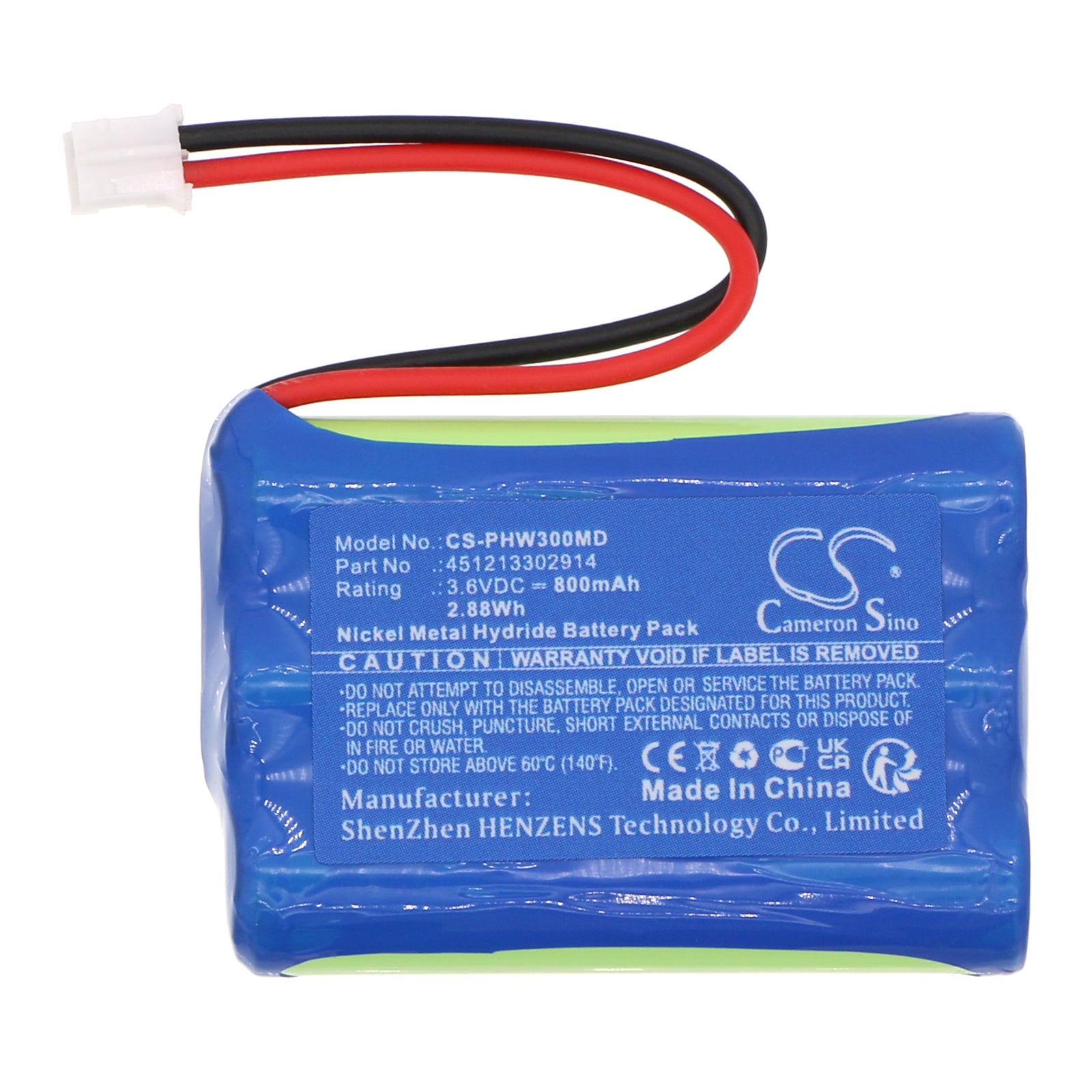 Ni-MH, Medical Battery fits Philips Remote Control W13, 3.6V, 800mAh Medical Cameron Sino Technology Limited