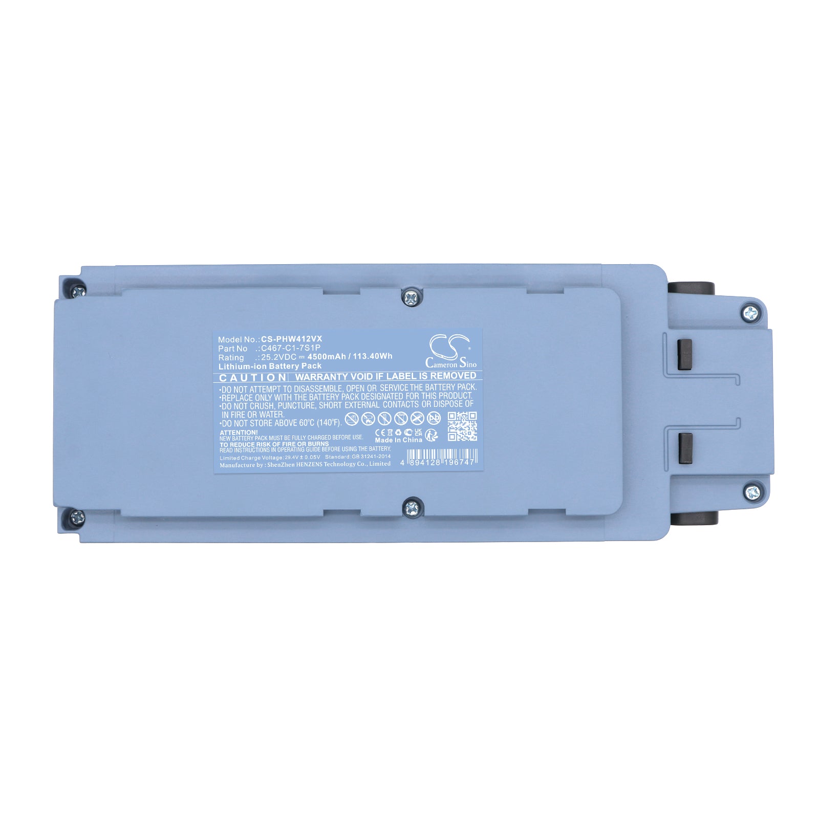 Li-ion, Vacuum Battery fits Ideebo T70, T80, 25.2V, 4500mAh Vacuum Cameron Sino Technology Limited