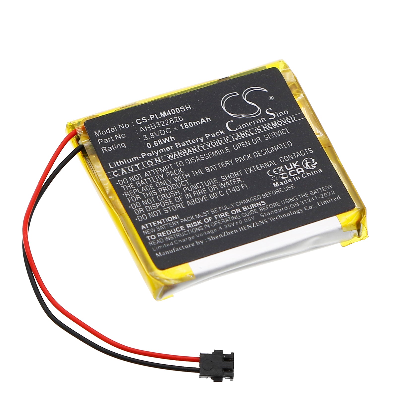 3.8V, Li-Polymer, 180mAh, Battery fits Polar GPS Sport Watch M400, GPS Sport Watch M430, 0.68Wh Smartwatch Cameron Sino Technology Limited