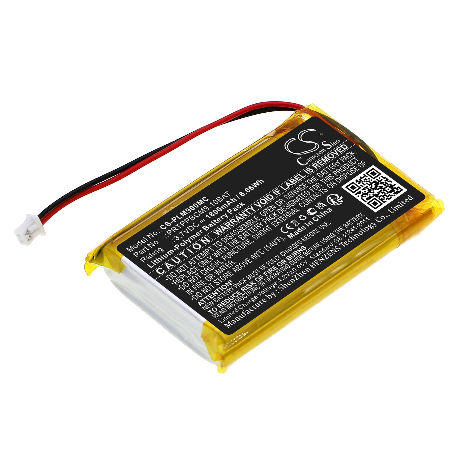 Li-Polymer, Camera Battery fits Pyle Ppbcm10, Ppbcm9, 3.7V, 1800mAh Camera Cameron Sino Technology Limited