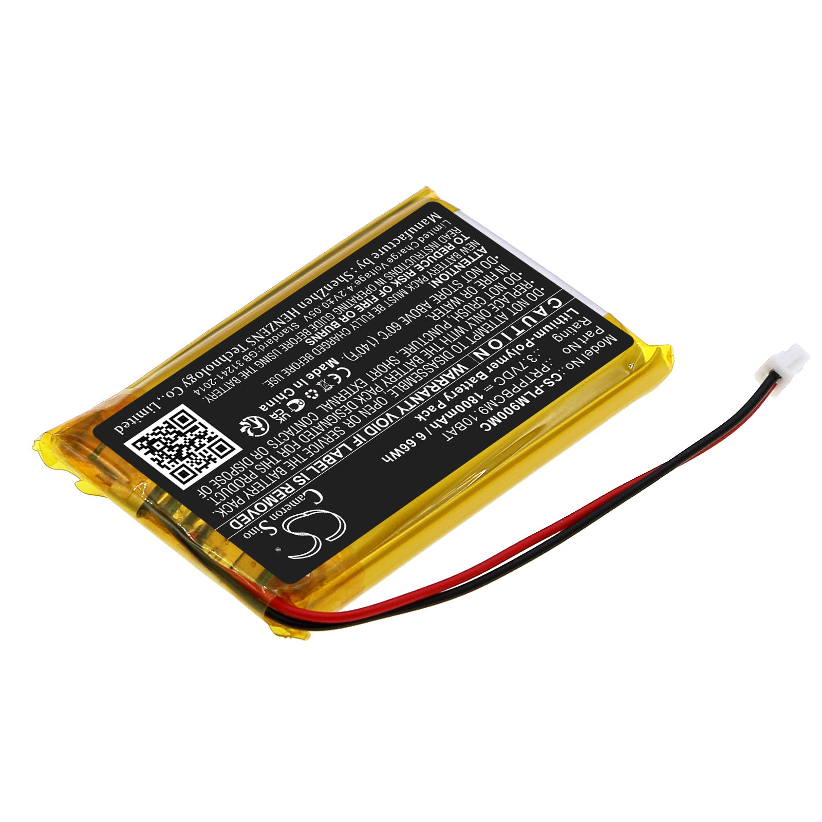 Li-Polymer, Camera Battery fits Pyle Ppbcm10, Ppbcm9, 3.7V, 1800mAh Camera Cameron Sino Technology Limited