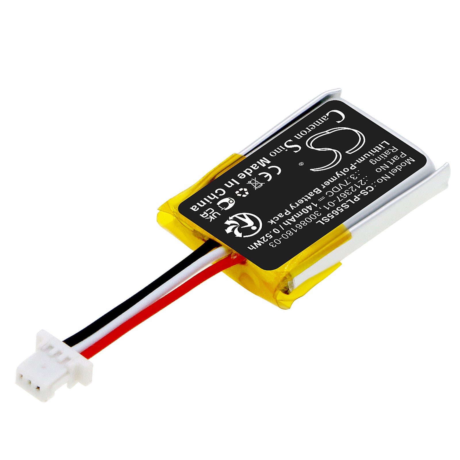 Li-Polymer, Wireless Headset Battery fits Plantronics C565, Cs540, 3.7V, 140mAh Wireless Headset Cameron Sino Technology Limited