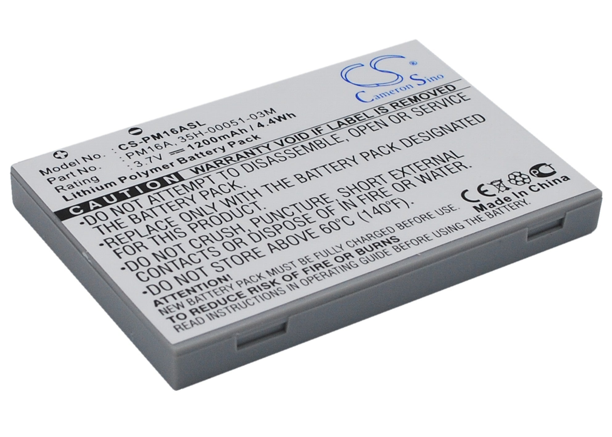 Li-Polymer, Mobile, SmartPhone Battery fits Era Mda Compact, Mda Compact Ii, 3.7V, 1200mAh Mobile, SmartPhone Cameron Sino Technology Limited