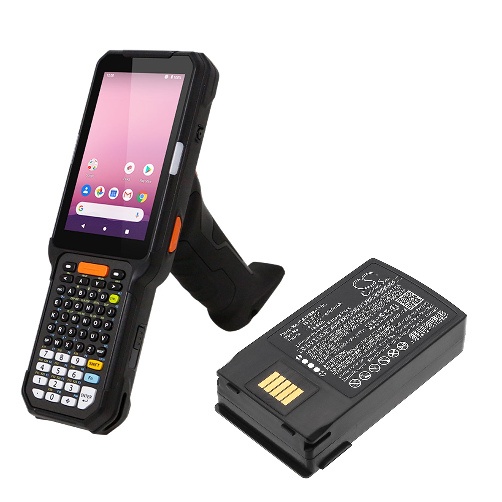 3.7V, Li-Polymer, 4000mAh, Battery fits Point Mobile PM451, PM452, 14.8Wh Barcode Scanner Cameron Sino Technology Limited