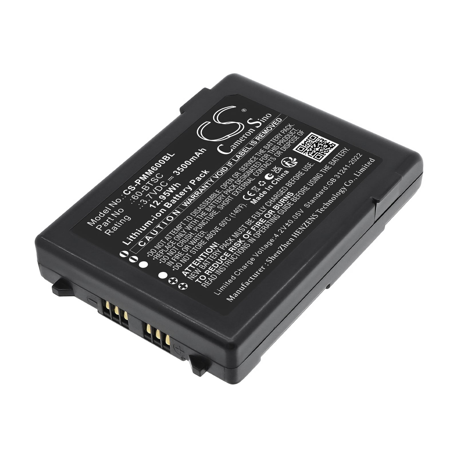 3.7V, Li-ion, 3500mAh, Battery fits Point Mobile PM60, 12.95Wh Barcode Scanner Cameron Sino Technology Limited