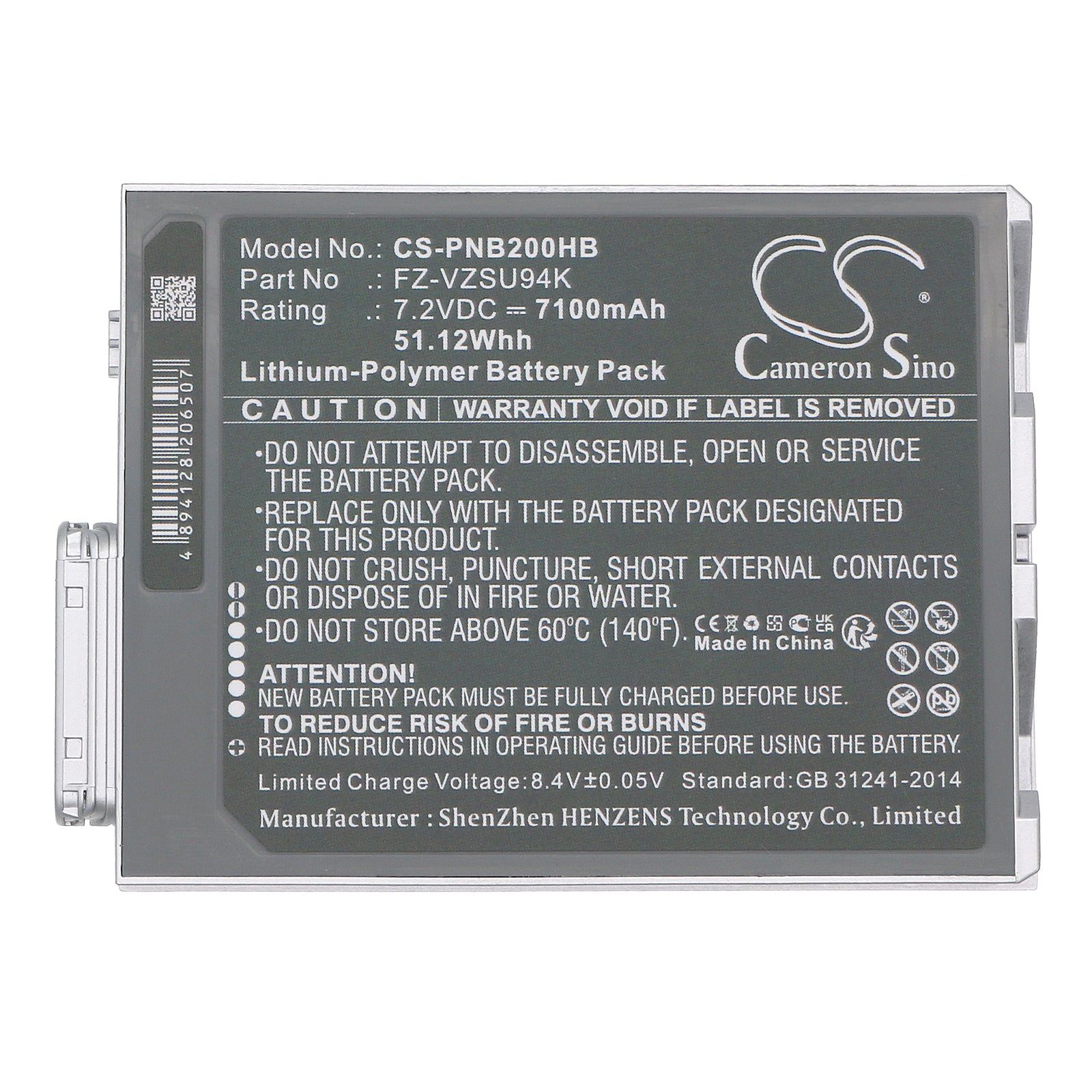 Li-Polymer, Notebook, Laptop Battery fits Panasonic Fz-b2, Fz-m1, 7.2V, 7100mAh Notebook, Laptop Cameron Sino Technology Limited