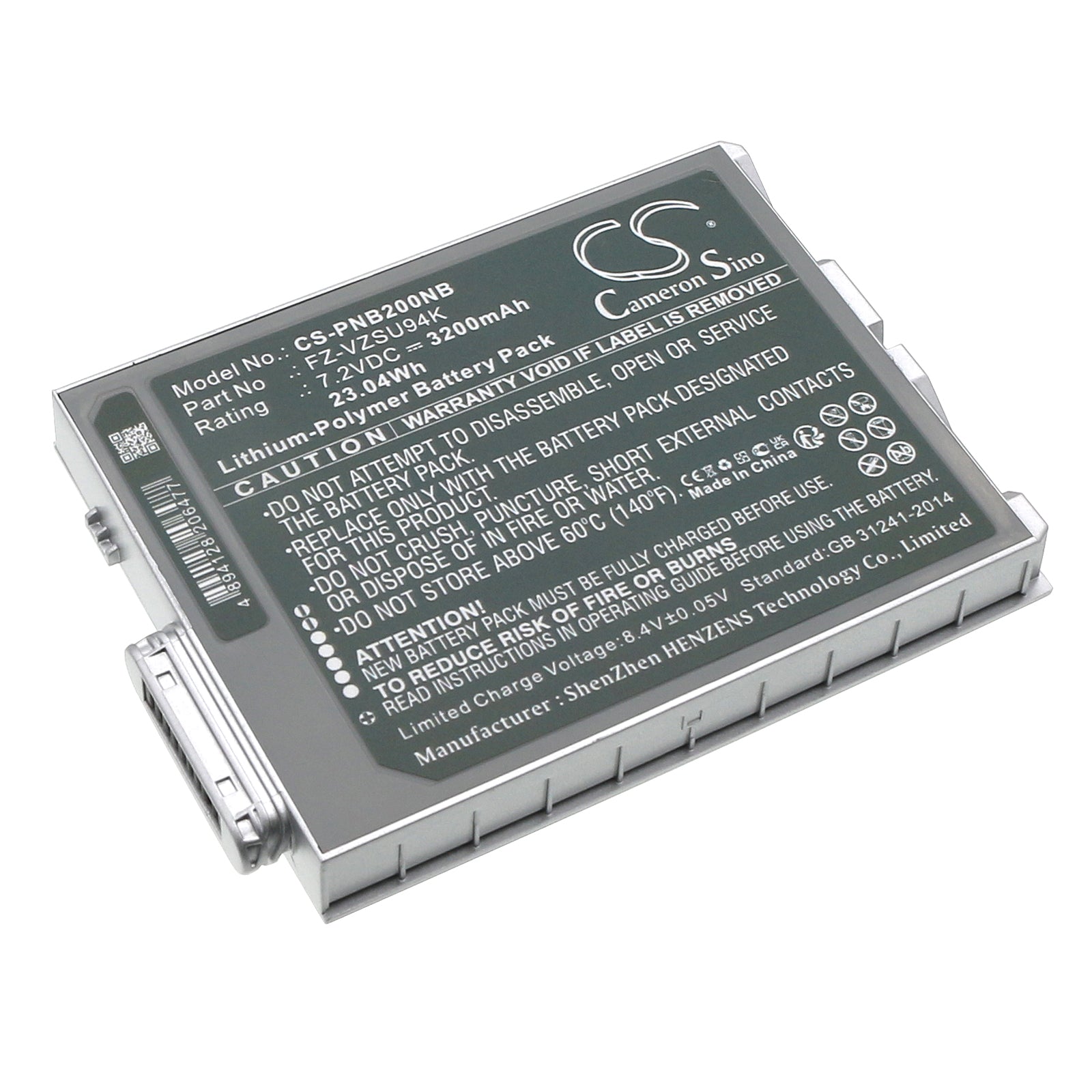 Li-Polymer, Notebook, Laptop Battery fits Panasonic Fz-b2, Fz-m1, 7.2V, 3200mAh Notebook, Laptop Cameron Sino Technology Limited