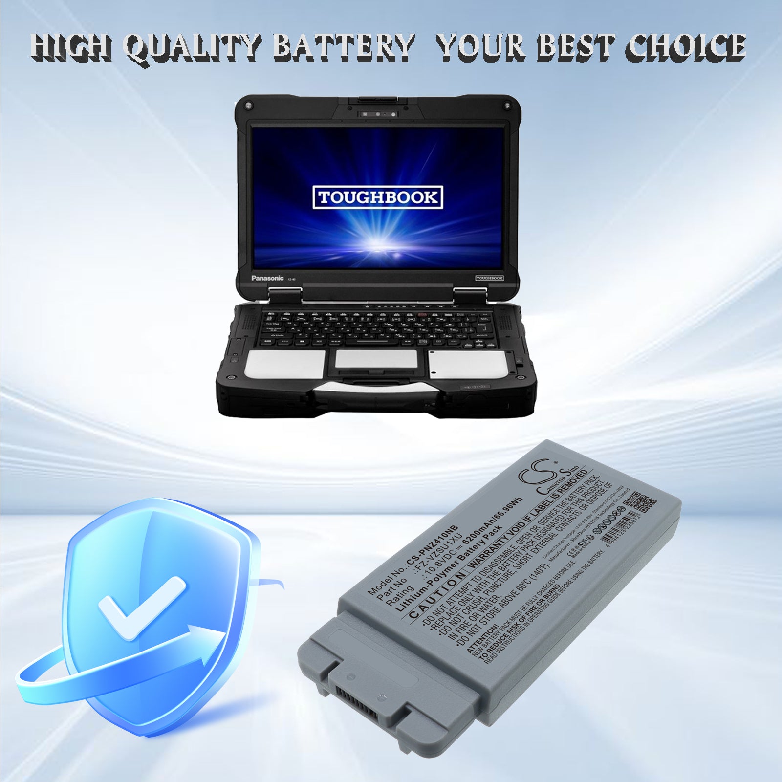 10.8V, Li-Polymer, 6200mAh, Battery fits Panasonic FZ-40ABAACAJ, FZ-40ABAAXAJ, 66.96Wh Notebook, Laptop Cameron Sino Technology Limited