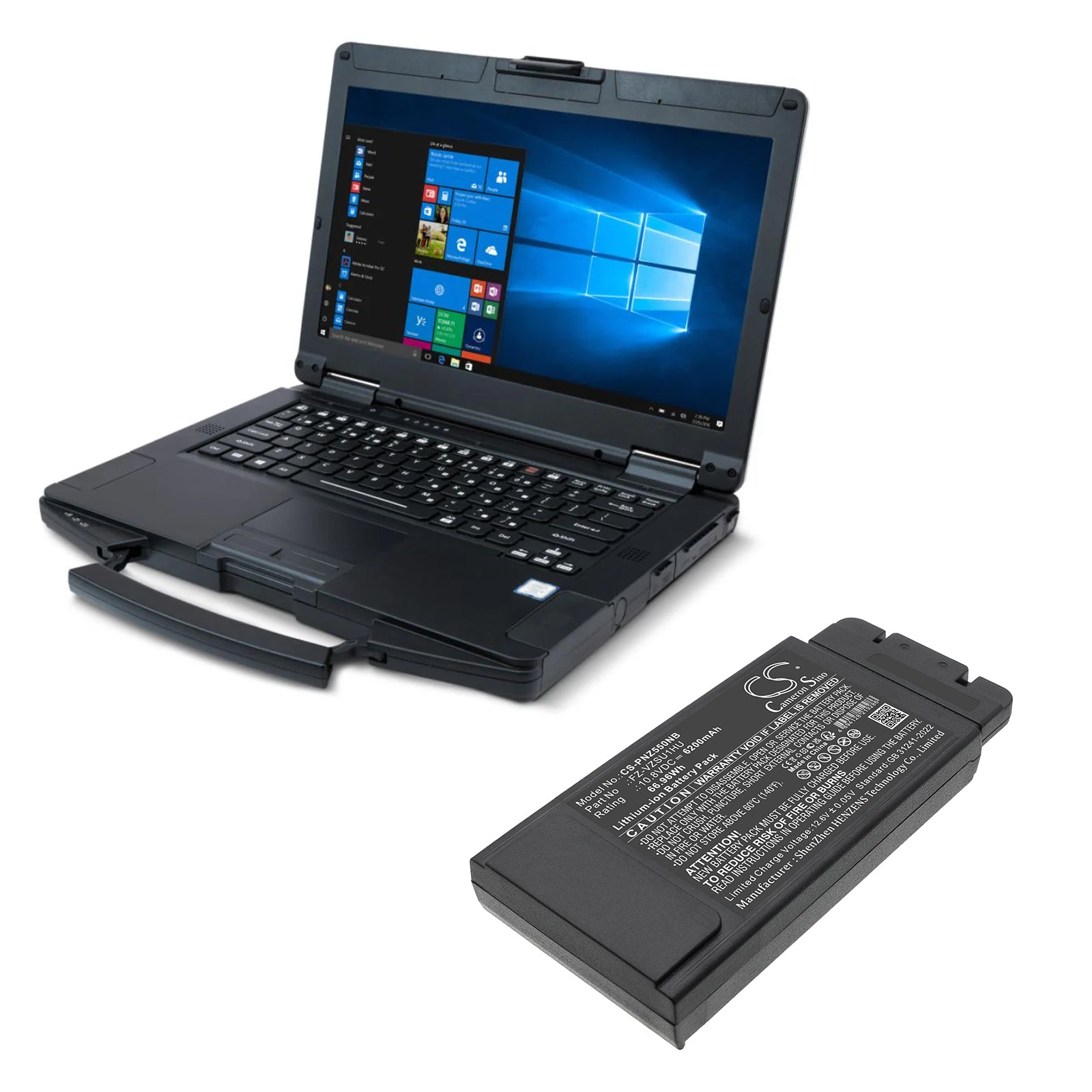 10.8V, Li-ion, 6200mAh, Battery fits Panasonic FZ-55A, FZ-55A0601VM, 66.96Wh Notebook, Laptop Cameron Sino Technology Limited