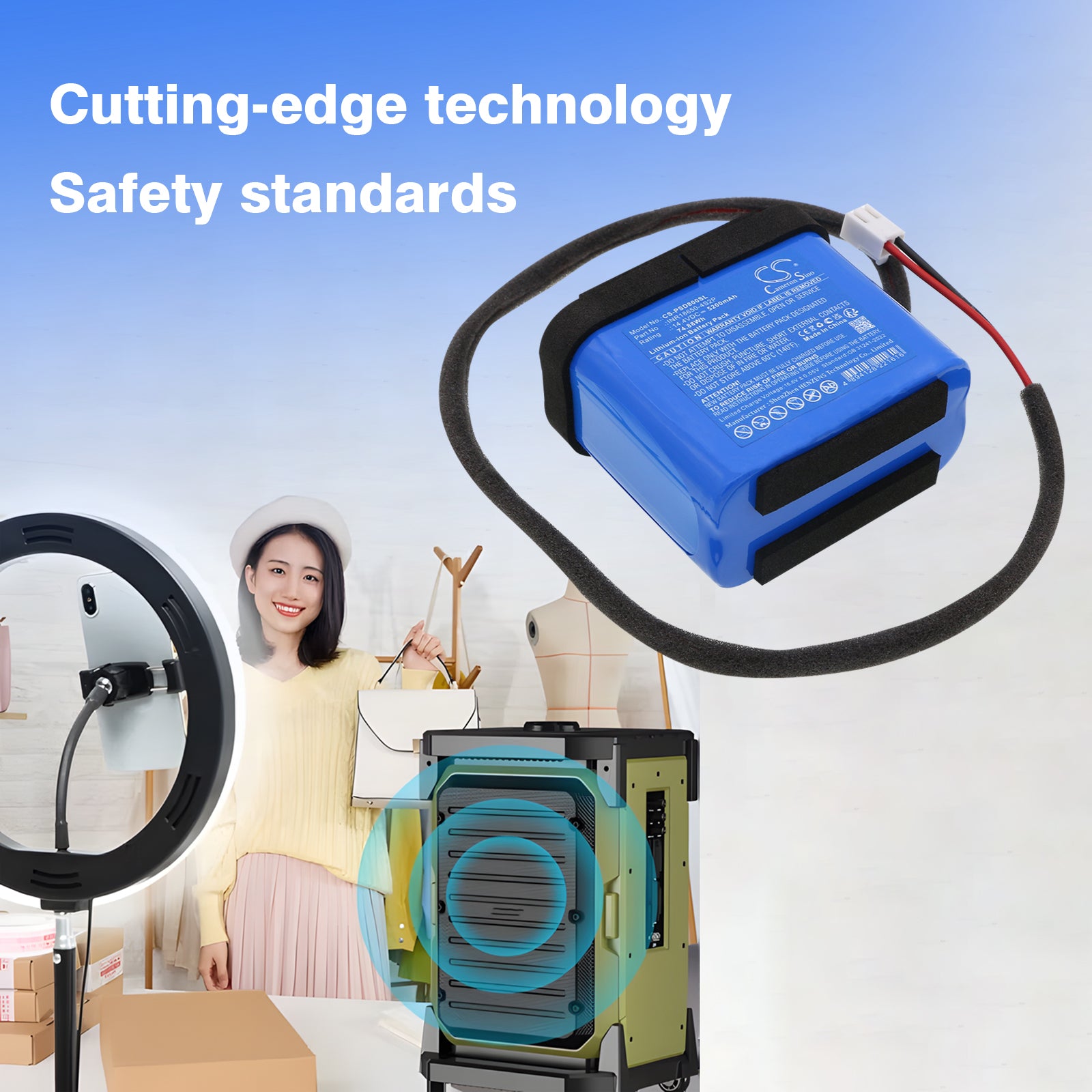 14.4V, Li-ion, 5200mAh, Battery fits Philips SD80, SD80 Outdoor speaker, 74.88Wh Speaker Cameron Sino Technology Limited