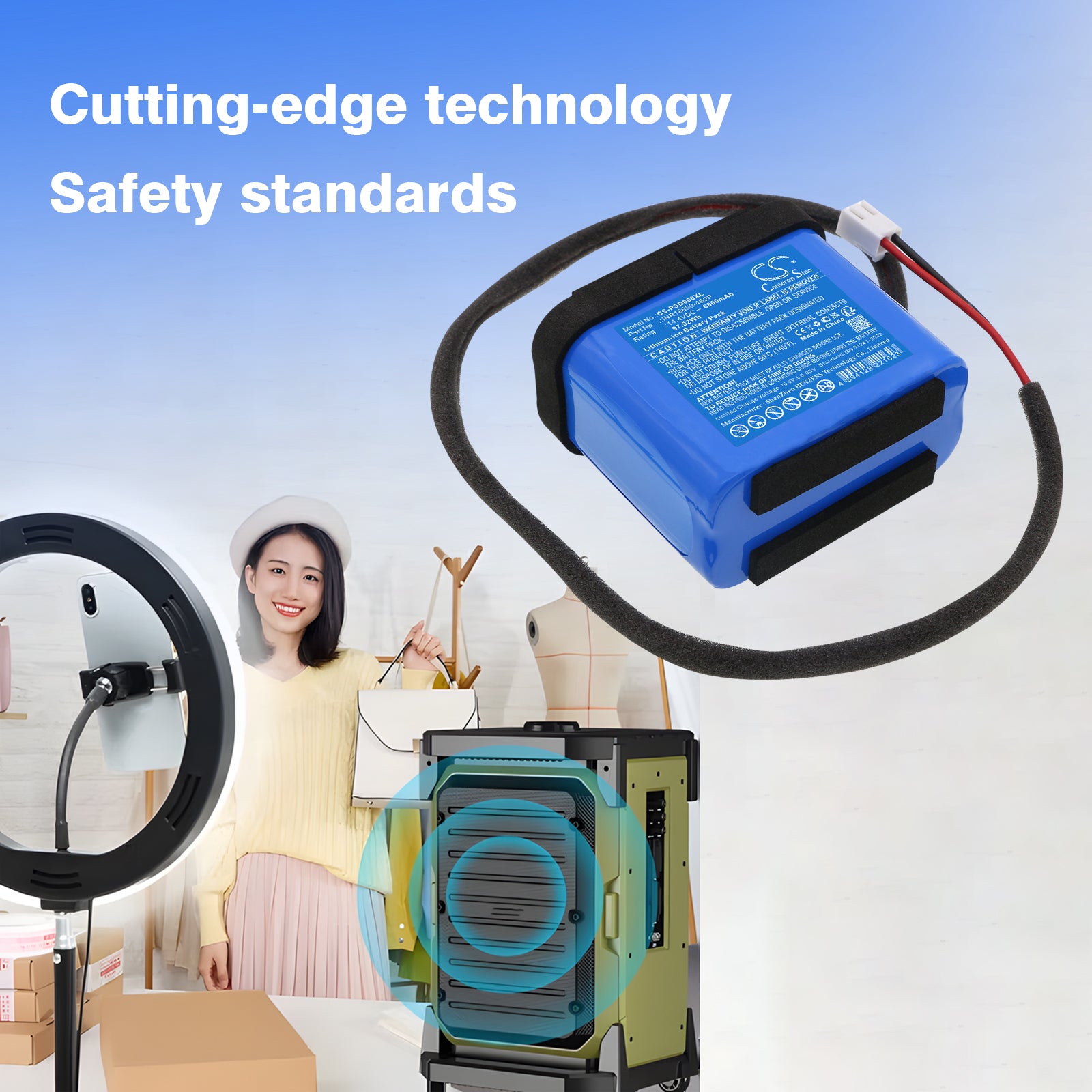 14.4V, Li-ion, 6800mAh, Battery fits Philips SD80, SD80 Outdoor speaker, 97.92Wh Speaker Cameron Sino Technology Limited