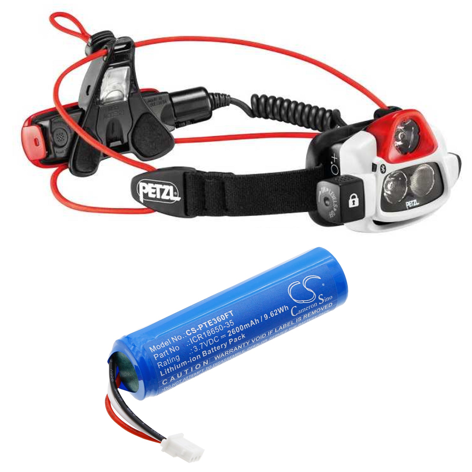 3.7V, Li-ion, 2600mAh, Battery fits Petzl E36NAO, Nao, 9.62Wh Flashlight Cameron Sino Technology Limited