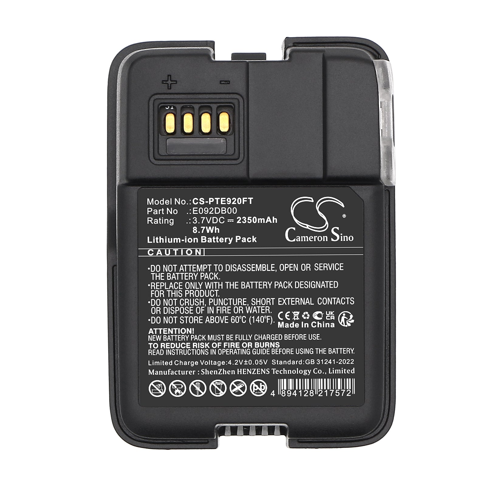 3.7V, Li-ion, 2350mAh, Battery fits Petzl Swift RL, Swift RL Pro, 8.7Wh Flashlight Cameron Sino Technology Limited