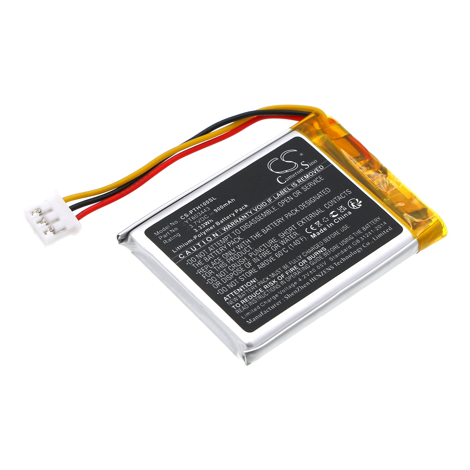 Li-Polymer, Speaker Battery fits Peterson Sp-1, Stroboplus Hd, 3.7V, 900mAh Speaker Cameron Sino Technology Limited