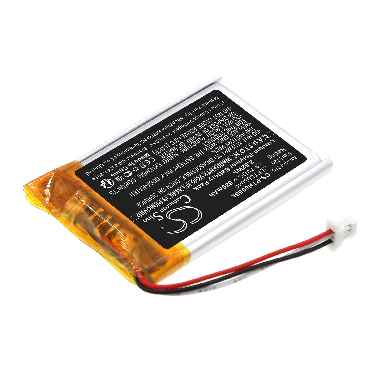 Li-Polymer, Wireless Headset Battery fits Philips Taph805, 3.7V, 680mAh Wireless Headset Cameron Sino Technology Limited