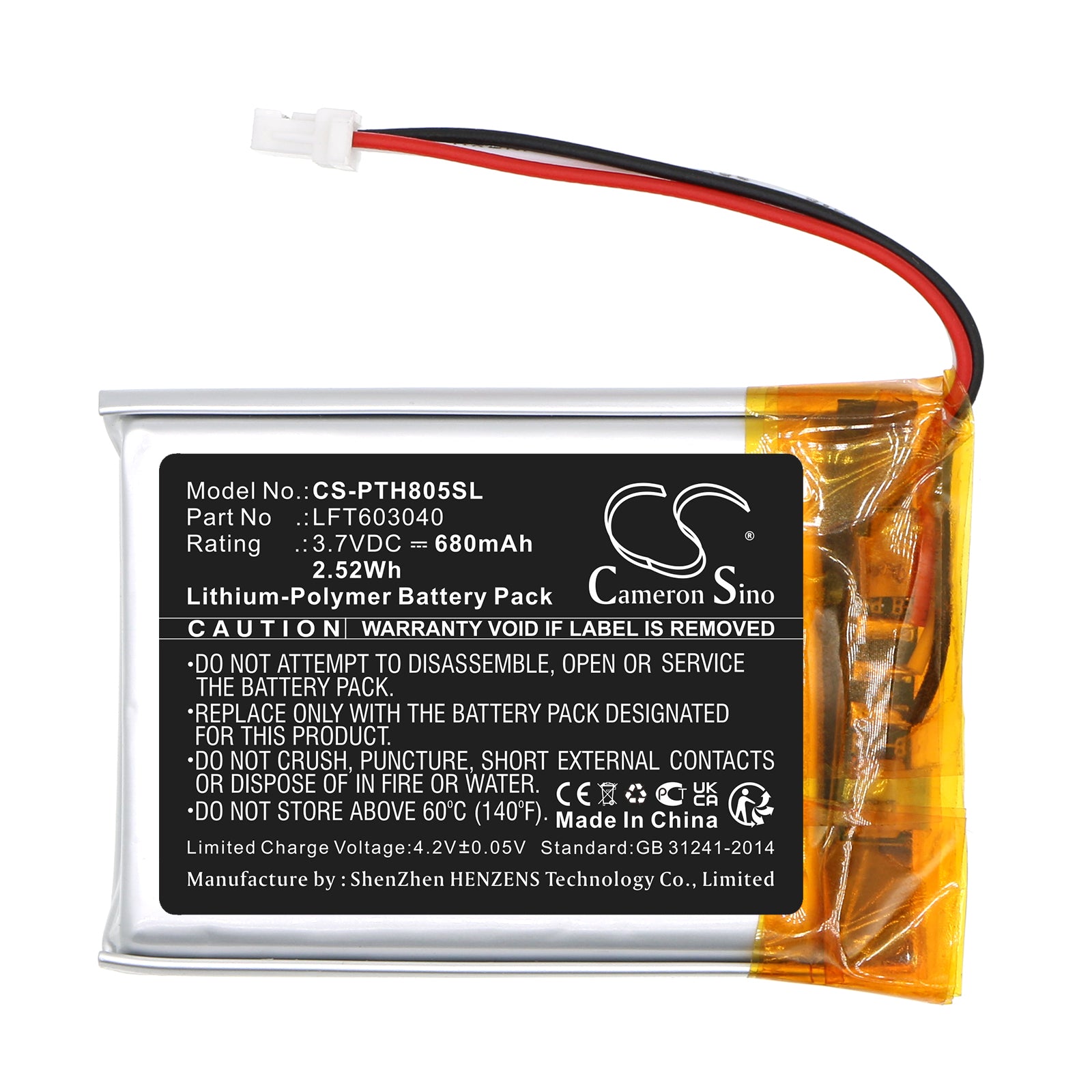 Li-Polymer, Wireless Headset Battery fits Philips Taph805, 3.7V, 680mAh Wireless Headset Cameron Sino Technology Limited