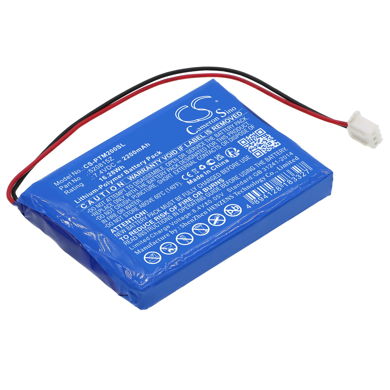 Li-Polymer, Smart Home Battery fits Pentair Intellitouch(r) Control System, Mobiletouch(r) Ii Wireless Con, 7.4V, 2200mAh Smart Home Cameron Sino Technology Limited