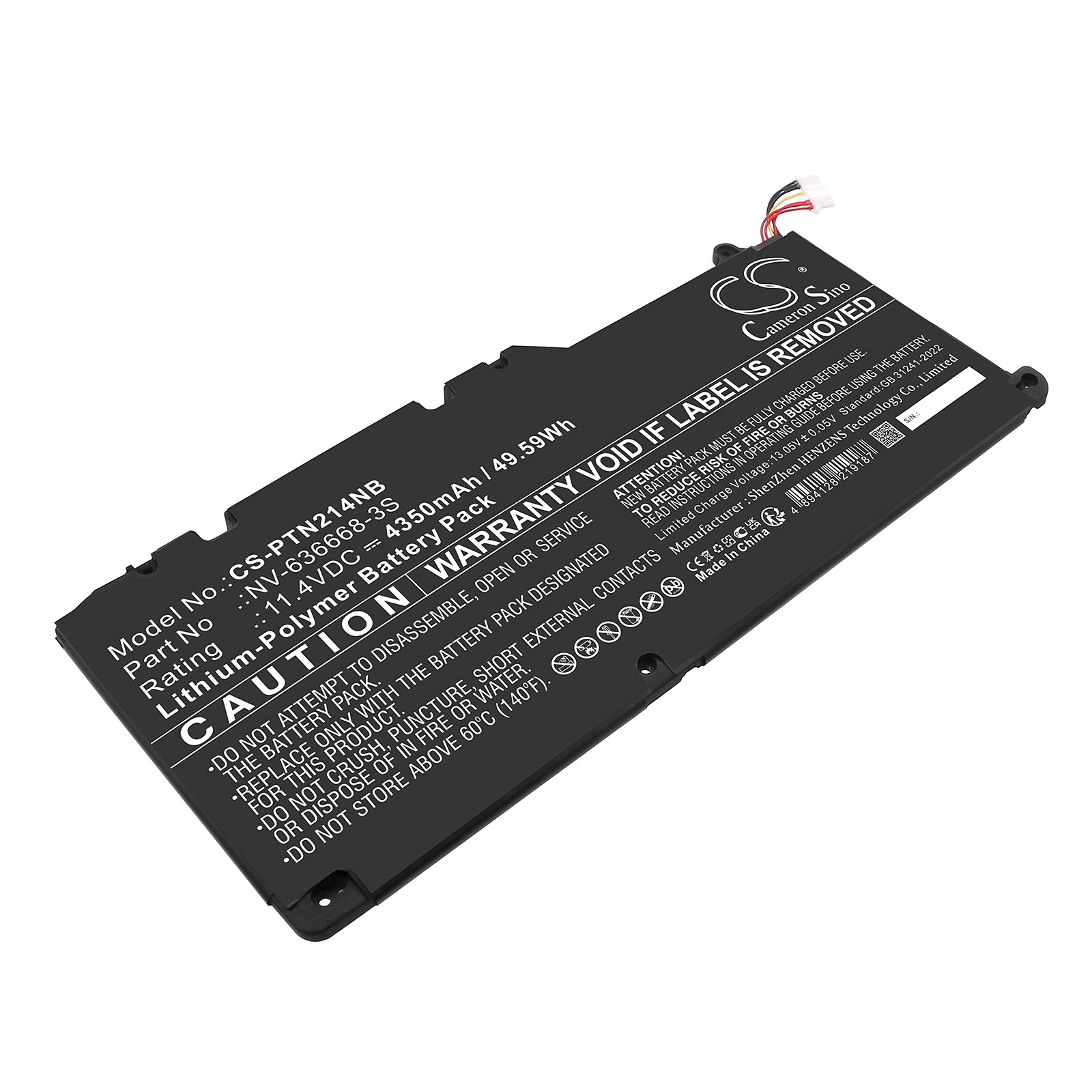 11.4V, Li-Polymer, 4350mAh, Battery fits Positivo Master N2140, 49.59Wh Notebook, Laptop Cameron Sino Technology Limited