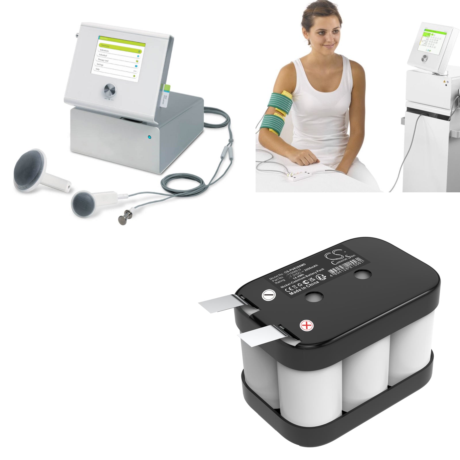 7.2V, Ni-CD, 2000mAh, Battery fits Physiomed Hivamat 200, Hivamat 200 Muscle Stimulator, 14.4Wh Medical Cameron Sino Technology Limited