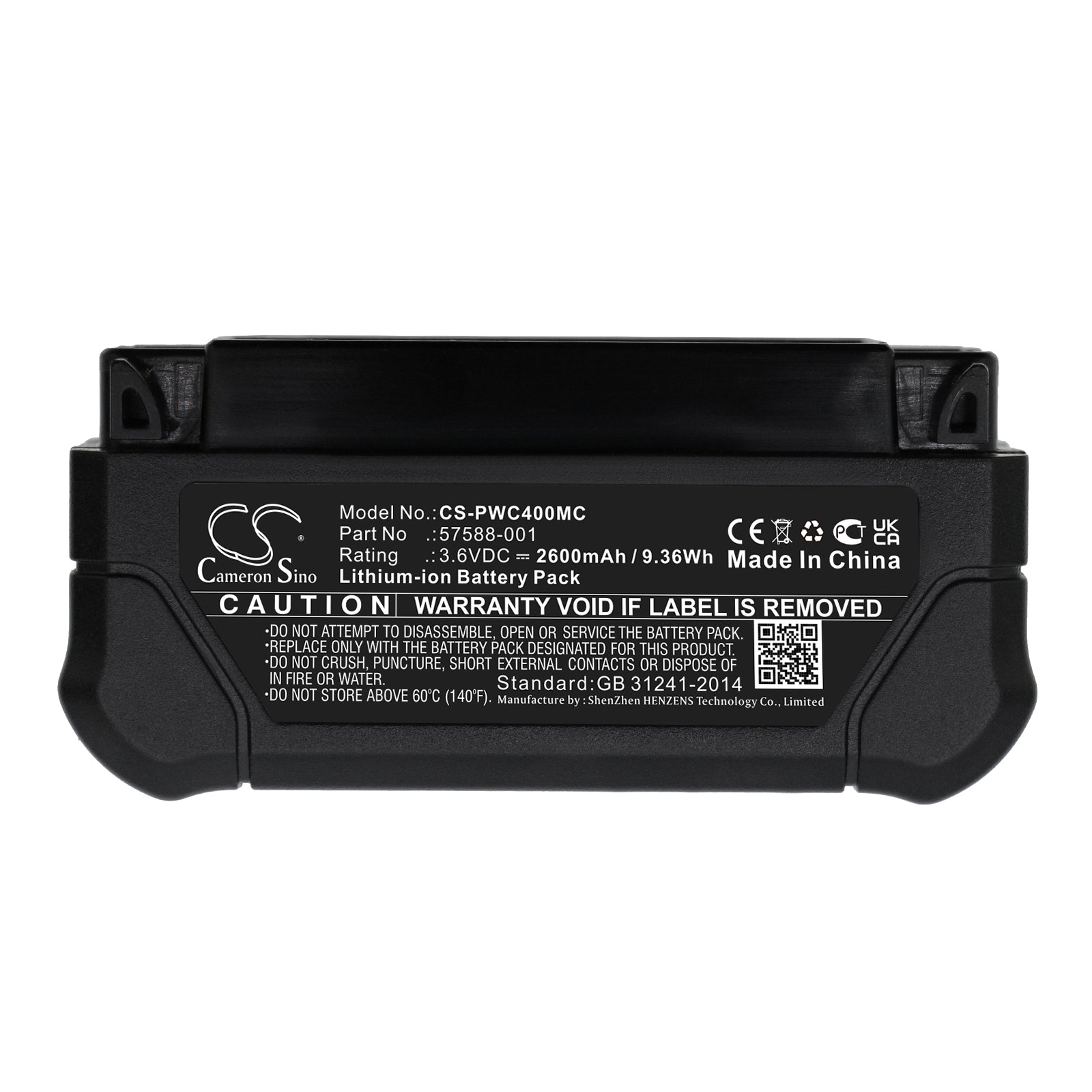 Li-ion, Body Camera Battery fits Panasonic I-pro Bwc4000 Body-worn Camera, Wv-bwc4000, 3.6V, 2600mAh Body Camera Cameron Sino Technology Limited