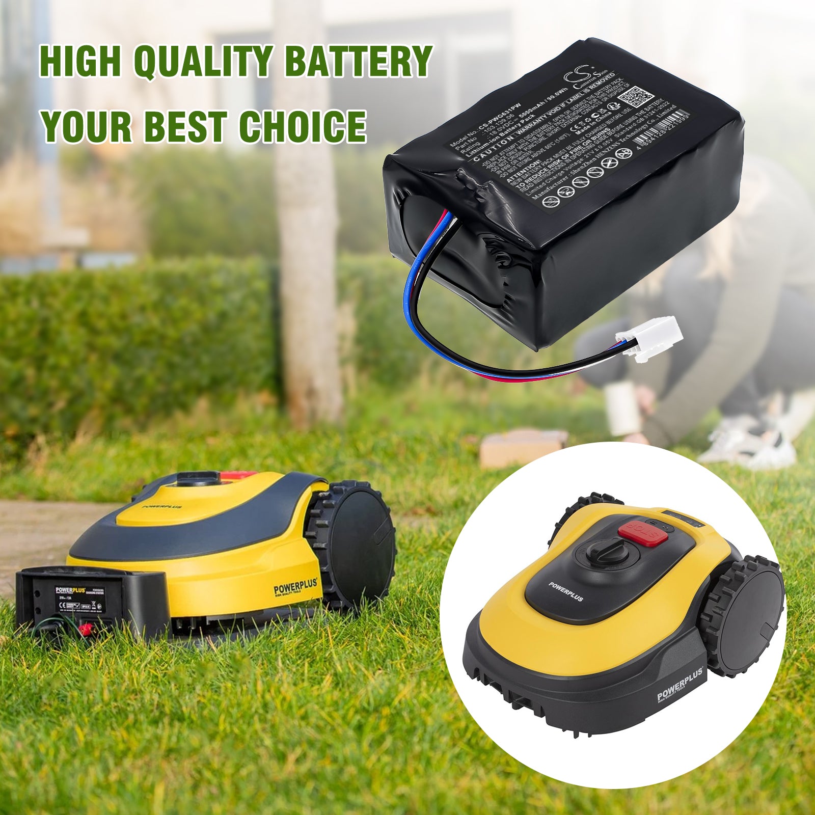 18V, Li-ion, 5000mAh, Battery fits PowerPlus POWXG6310, 90Wh Lawn Mowers Cameron Sino Technology Limited