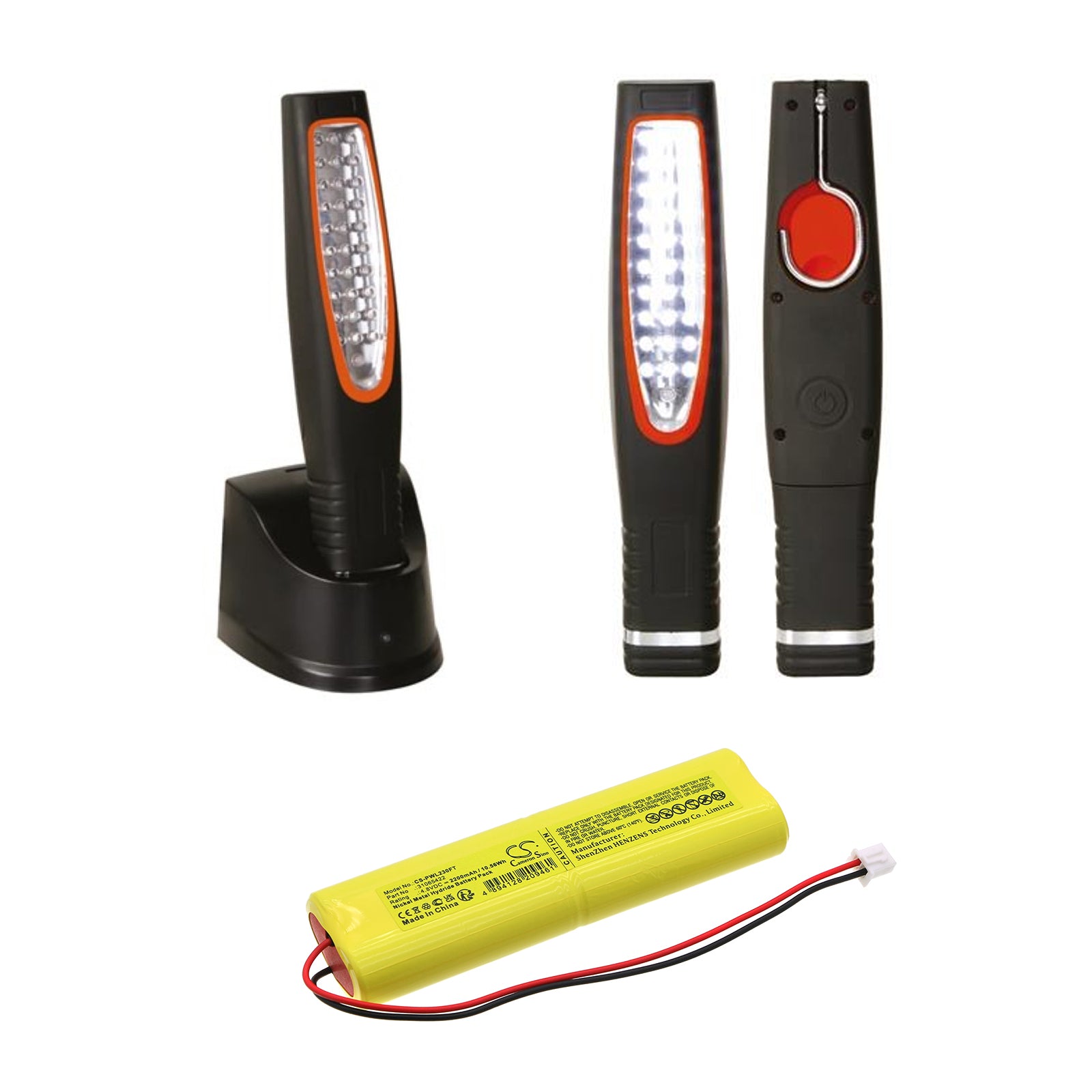 Ni-MH, Flashlight Battery fits Perel Ewl23, 4.8V, 2200mAh Flashlight Cameron Sino Technology Limited