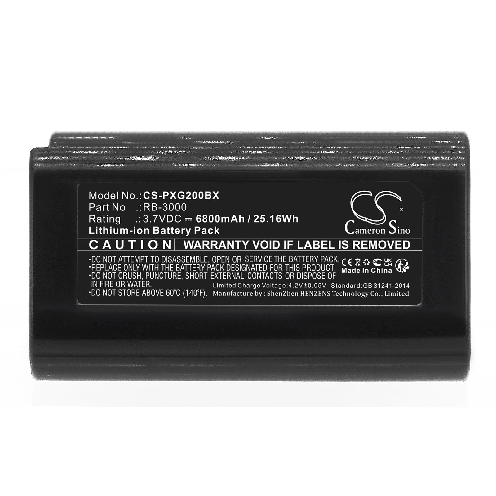 Li-ion, Barcode Scanner Battery fits Posiflex Pg-200, 3.7V, 6800mAh Barcode Scanner Cameron Sino Technology Limited