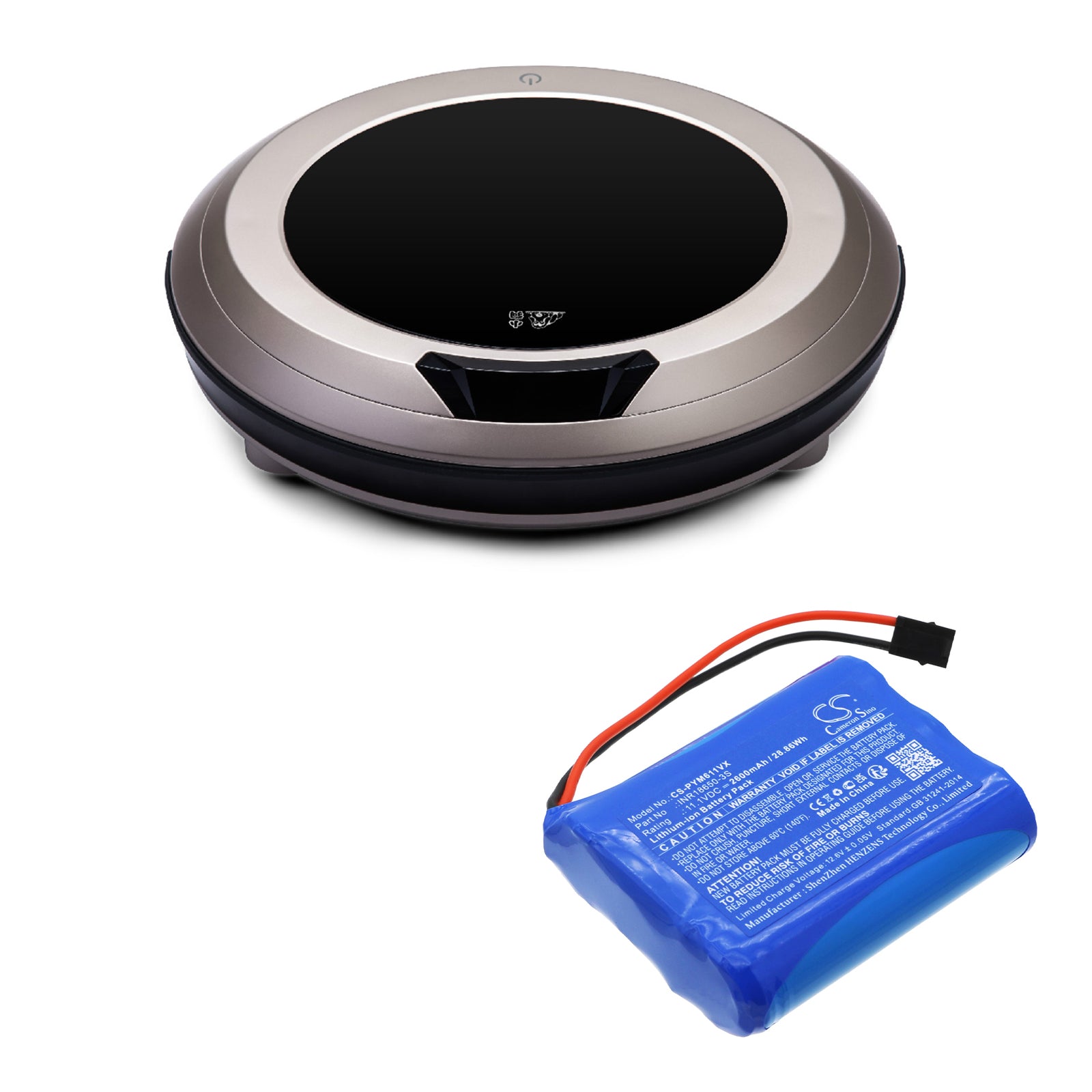 Li-ion, Vacuum Battery fits Puppyoo V-m611, V-m611a, 11.1V, 2600mAh Vacuum Cameron Sino Technology Limited