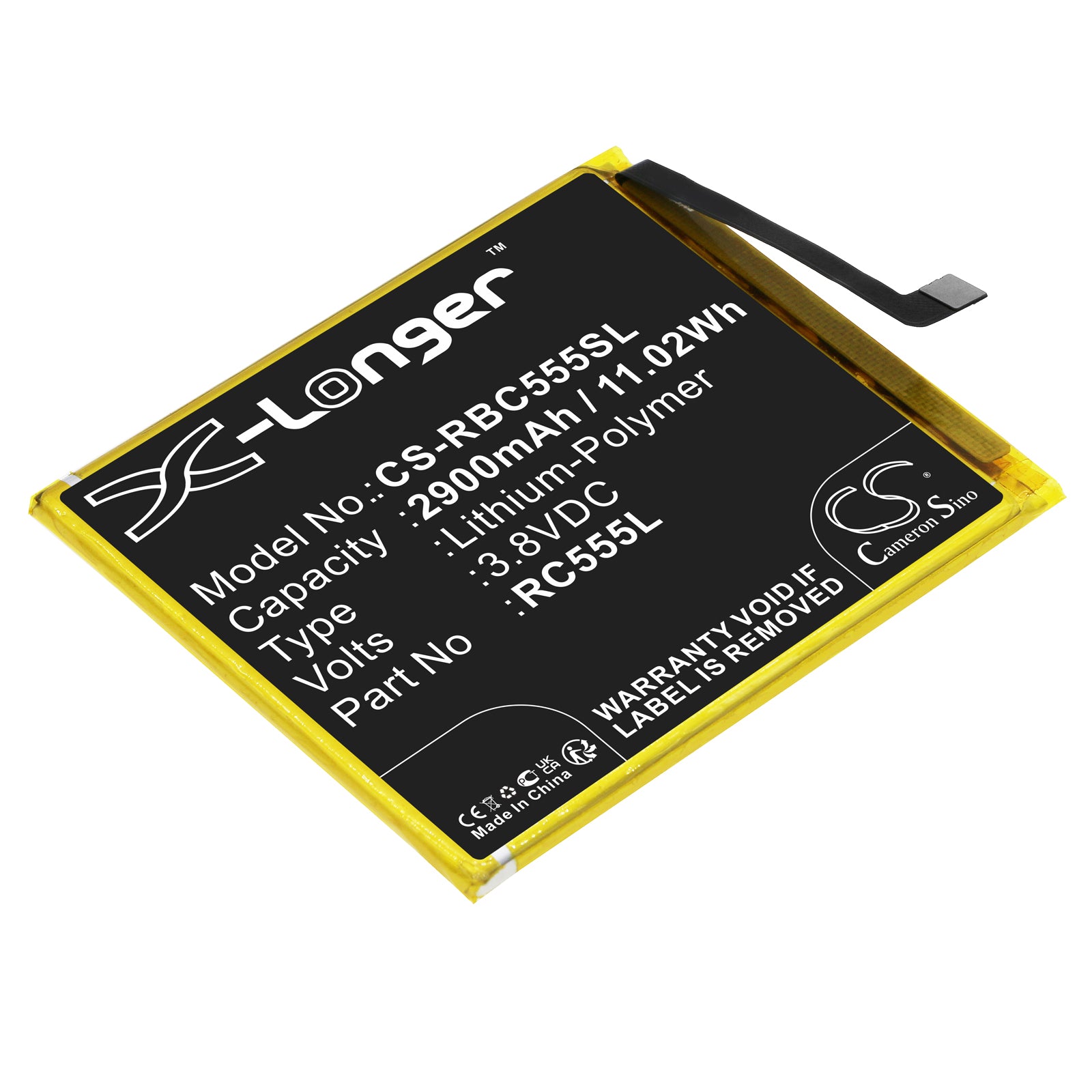 Li-Polymer, Mobile, SmartPhone Battery fits Orbic A1203, Orb555lbvzpp, 3.8V, 2900mAh Mobile, SmartPhone Cameron Sino Technology Limited
