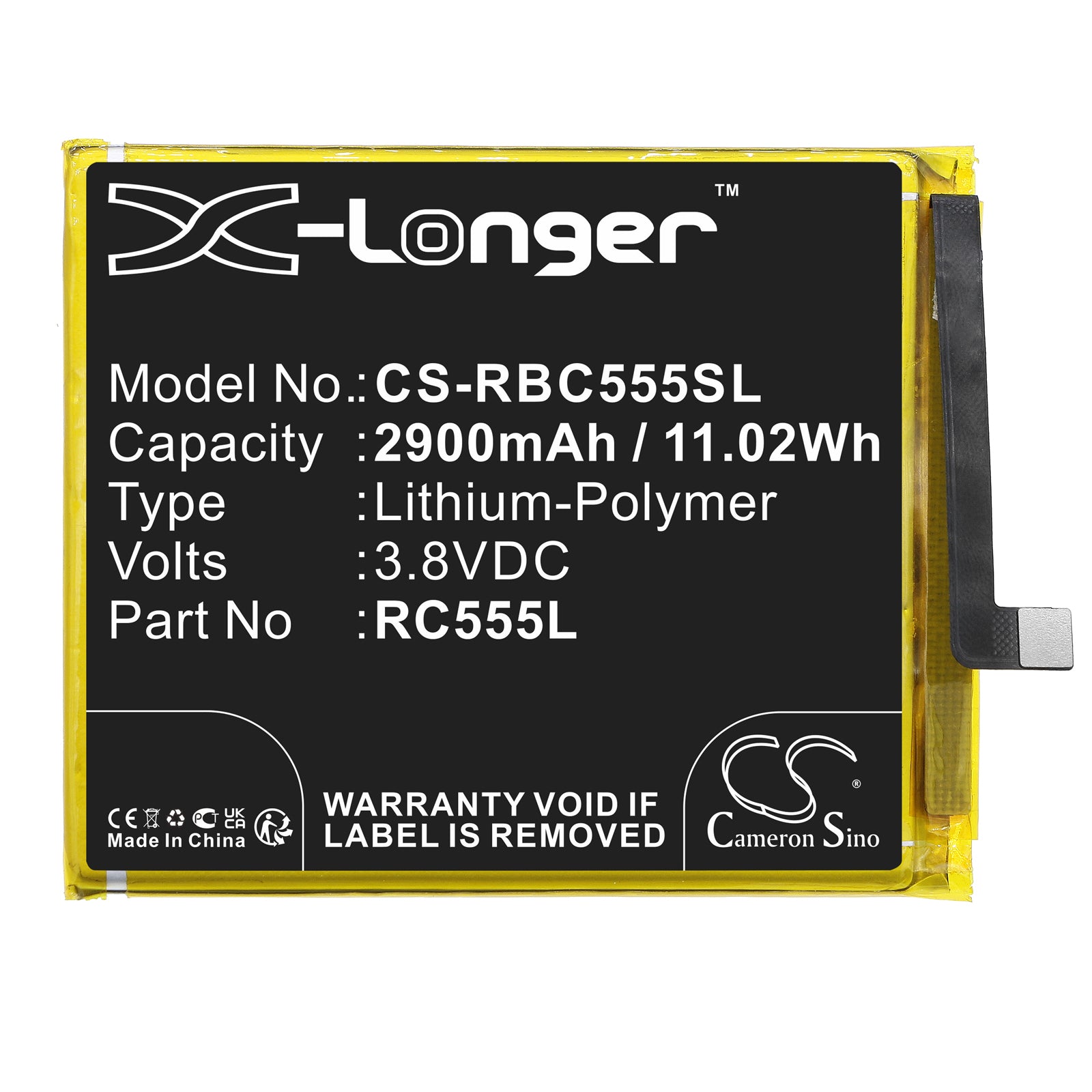 Li-Polymer, Mobile, SmartPhone Battery fits Orbic A1203, Orb555lbvzpp, 3.8V, 2900mAh Mobile, SmartPhone Cameron Sino Technology Limited