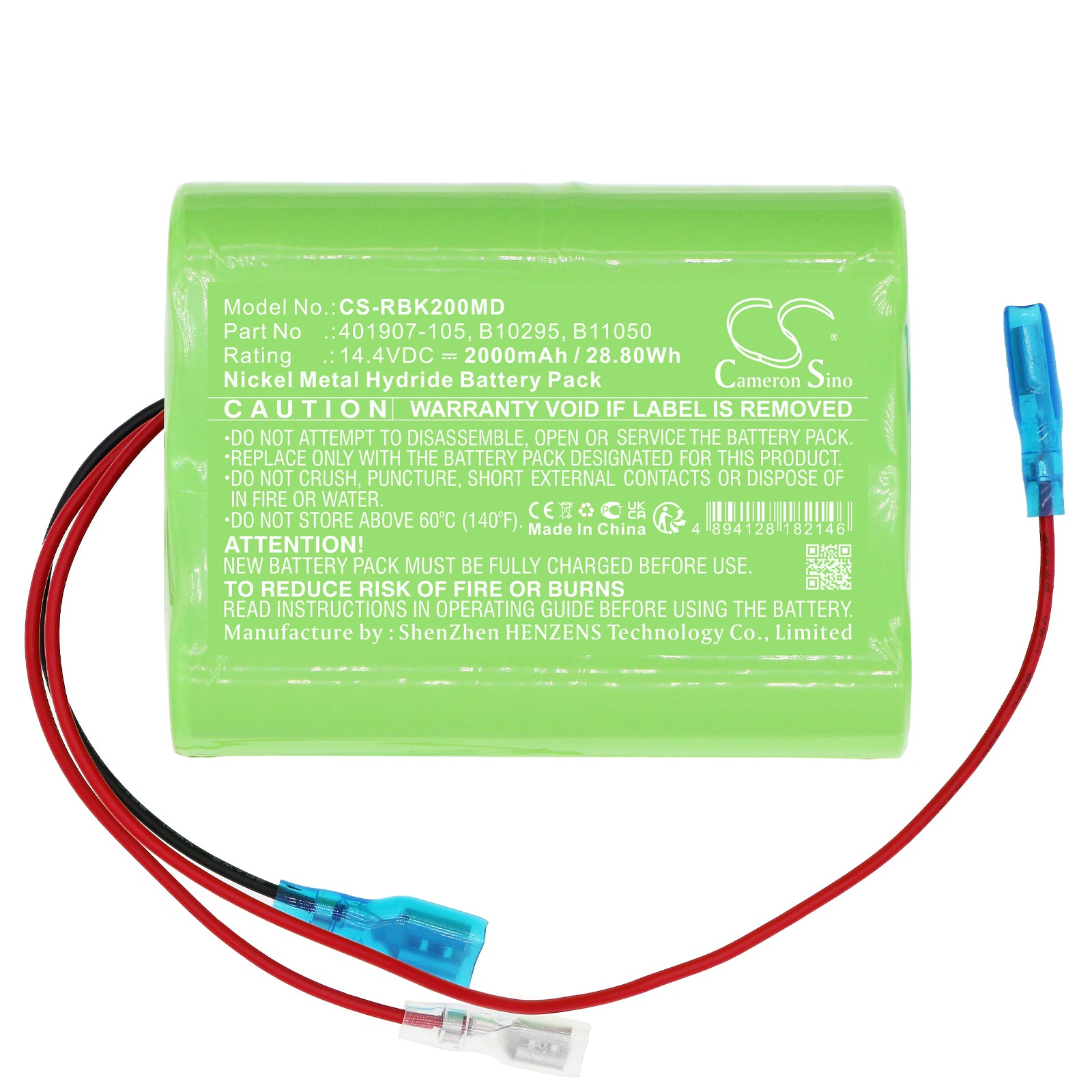 Ni-MH, Medical Battery fits Rauland Borg Bk2000, Nurse Call, 14.4V, 2000mAh Medical Cameron Sino Technology Limited