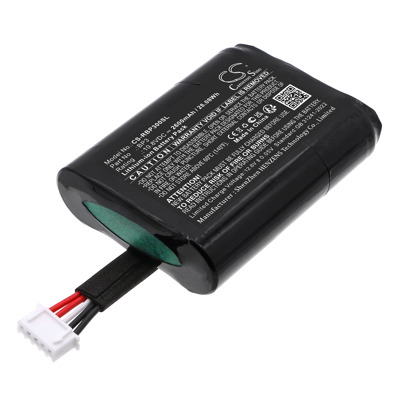 10.8V, Li-ion, 2600mAh, Battery fits Roberts Revival Icon, Stream 95i, 28.08Wh DAB Digital Cameron Sino Technology Limited