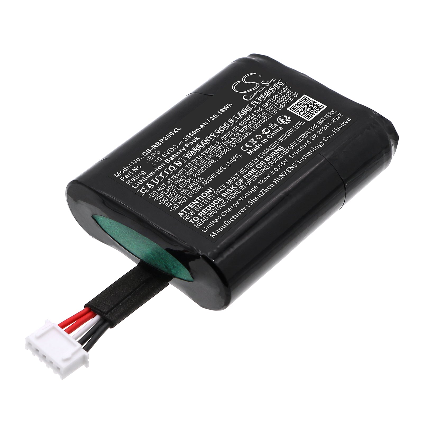 10.8V, Li-ion, 3350mAh, Battery fits Roberts Revival Icon, Stream 95i, 36.18Wh DAB Digital Cameron Sino Technology Limited